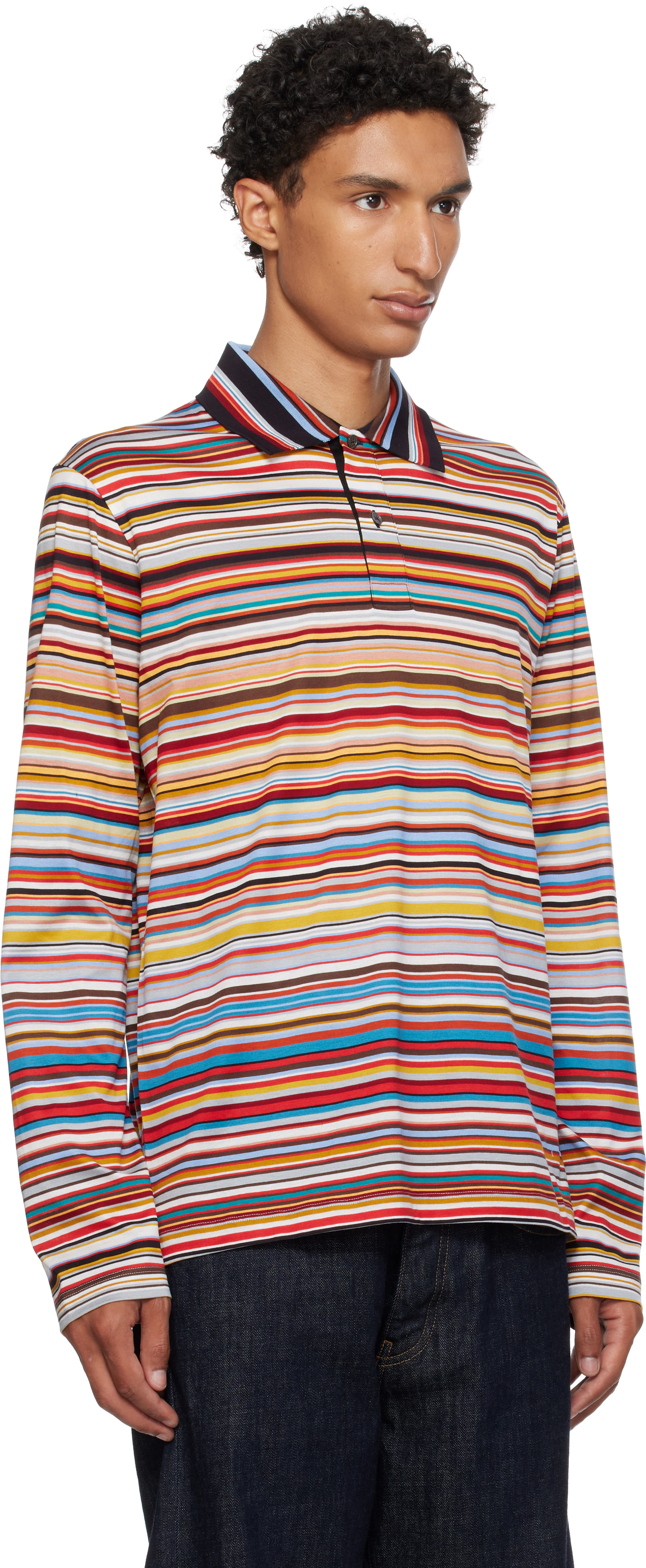 Paul Smith: マルチカラー 'Signature Stripe' 長袖ポロシャツ