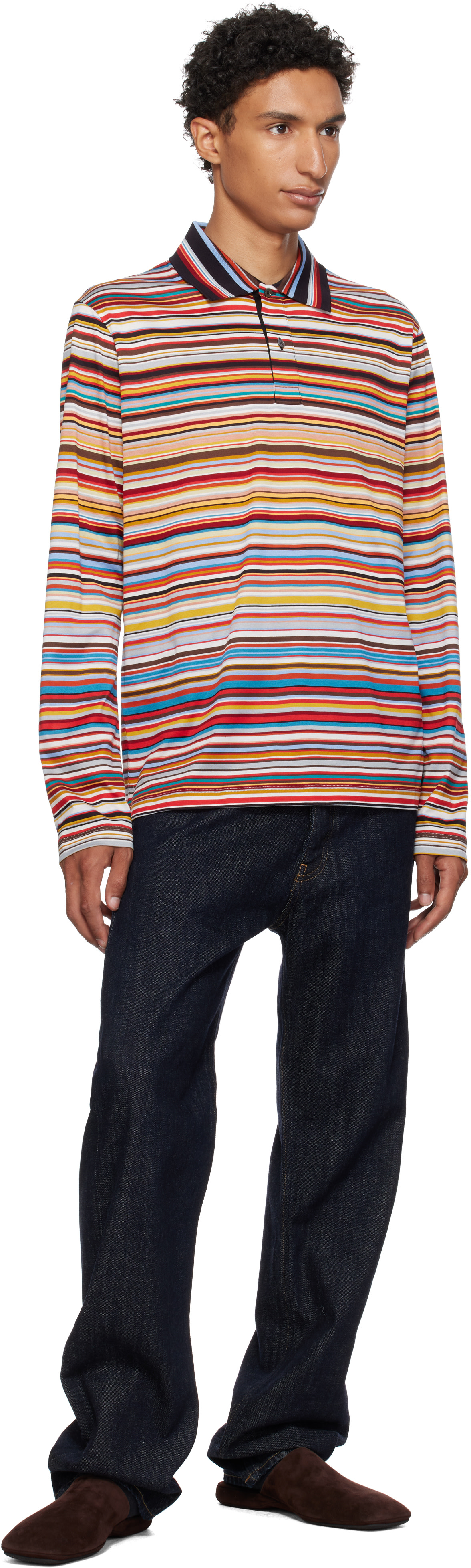 Paul Smith: マルチカラー 'Signature Stripe' 長袖ポロシャツ