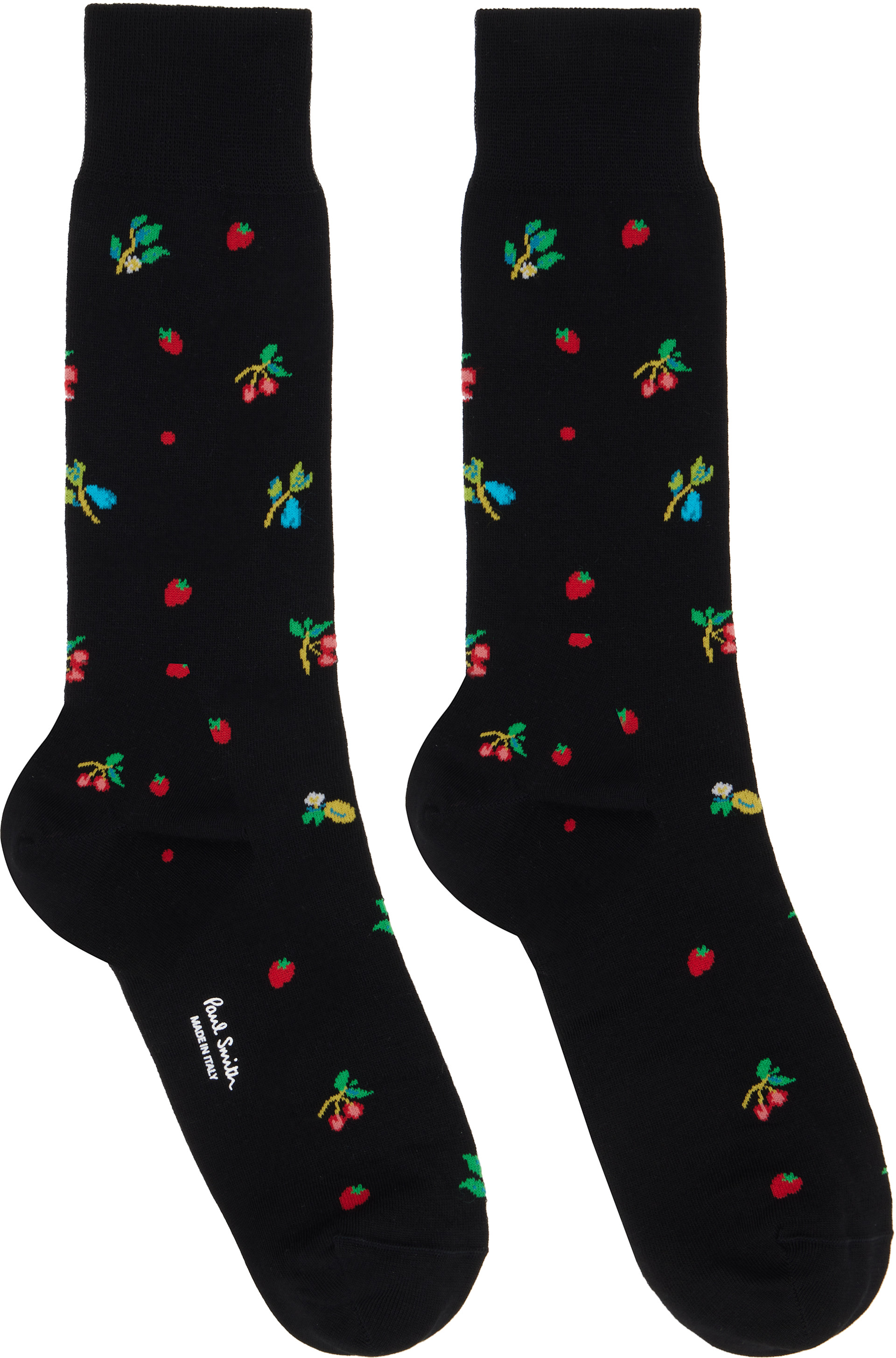 Paul Smith - 三双装多色印花中筒袜