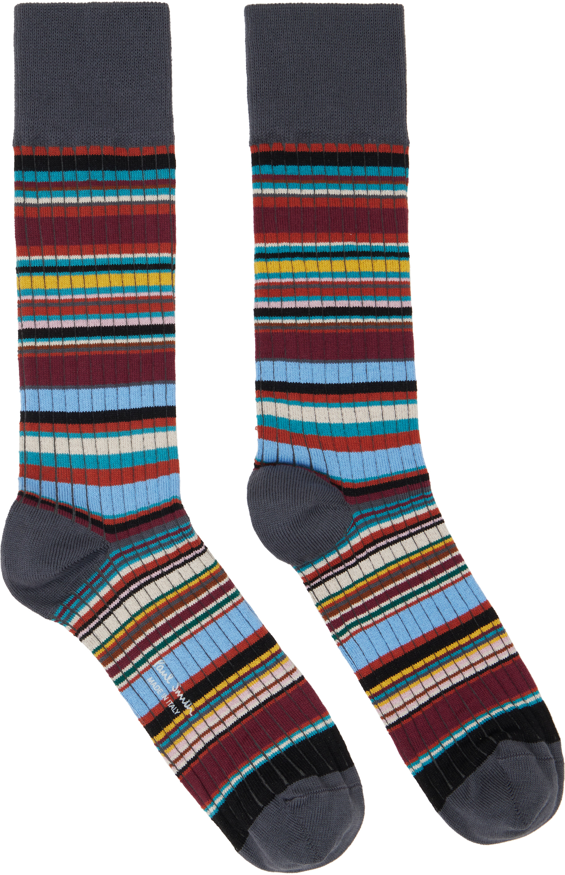 Paul Smith - Three-Pack Multicolor Stripe Mix Socks