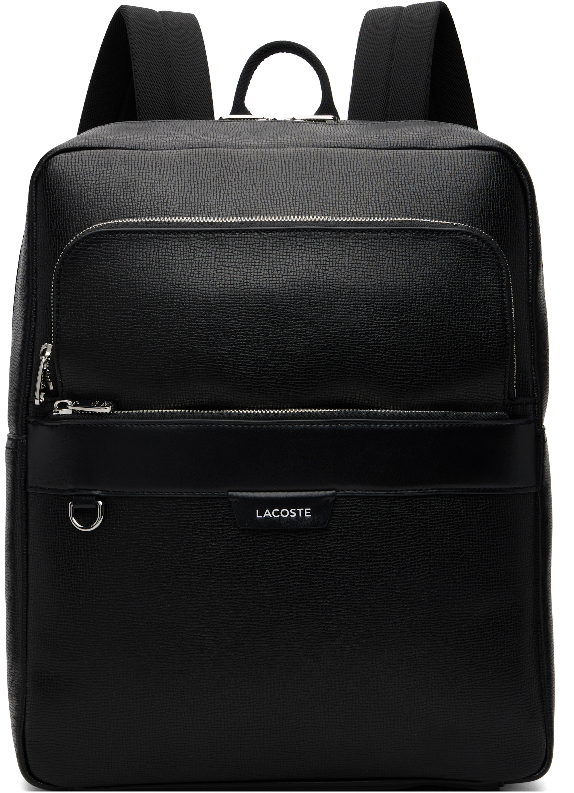 Lacoste - Black Ossian Leather Backpack
