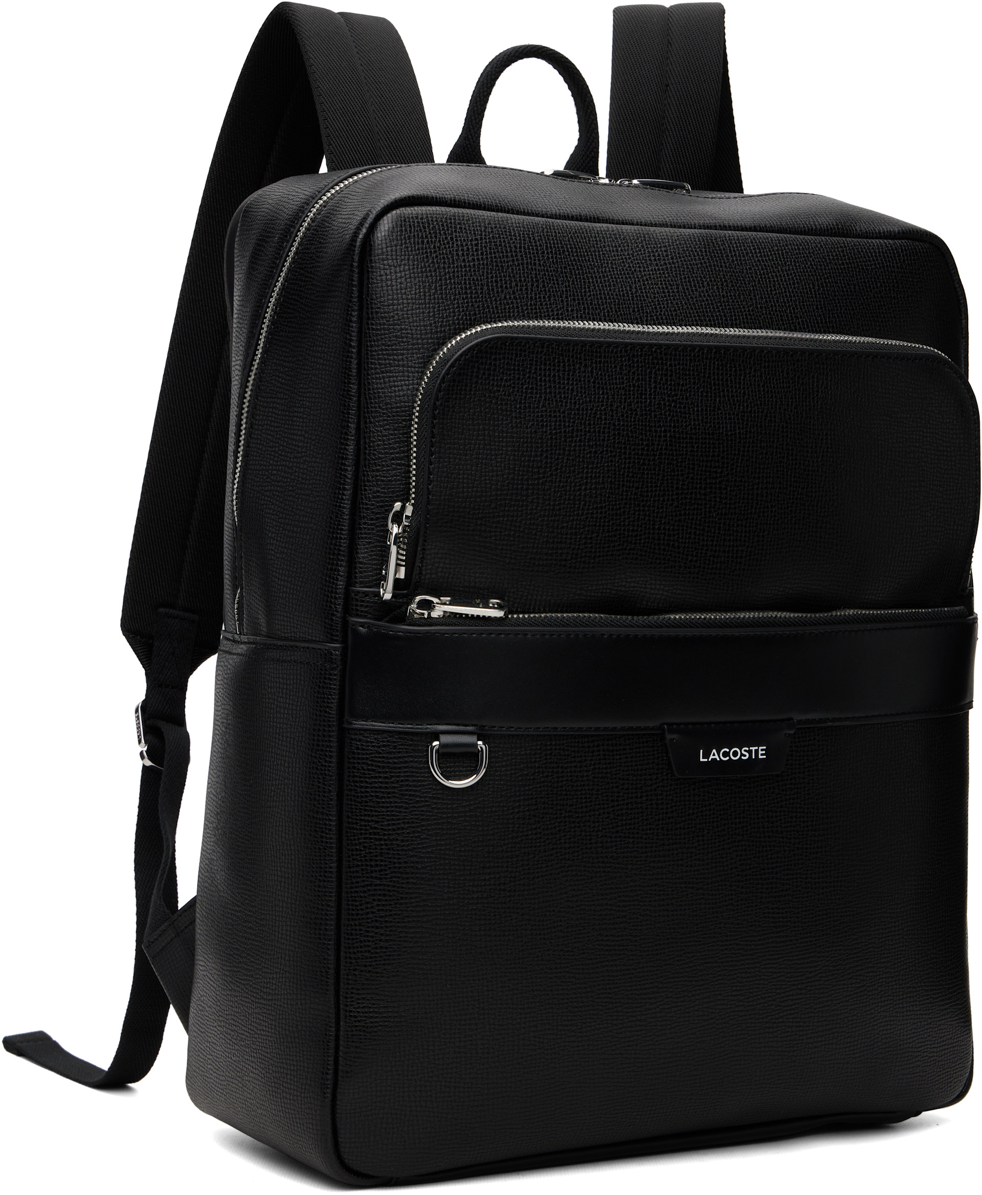 Lacoste - Black Ossian Leather Backpack
