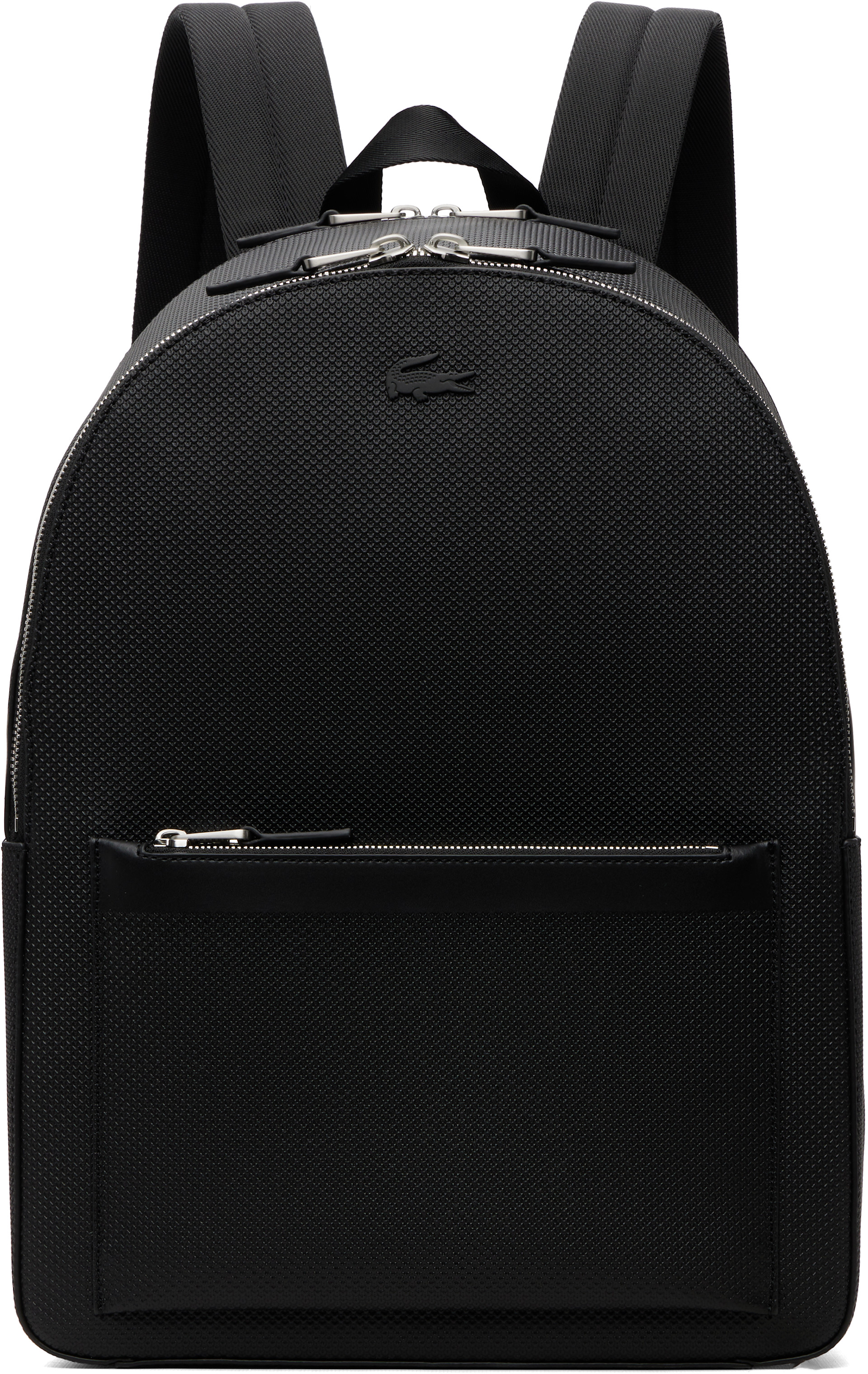 Lacoste - Black Chantaco Piqué Leather Backpack