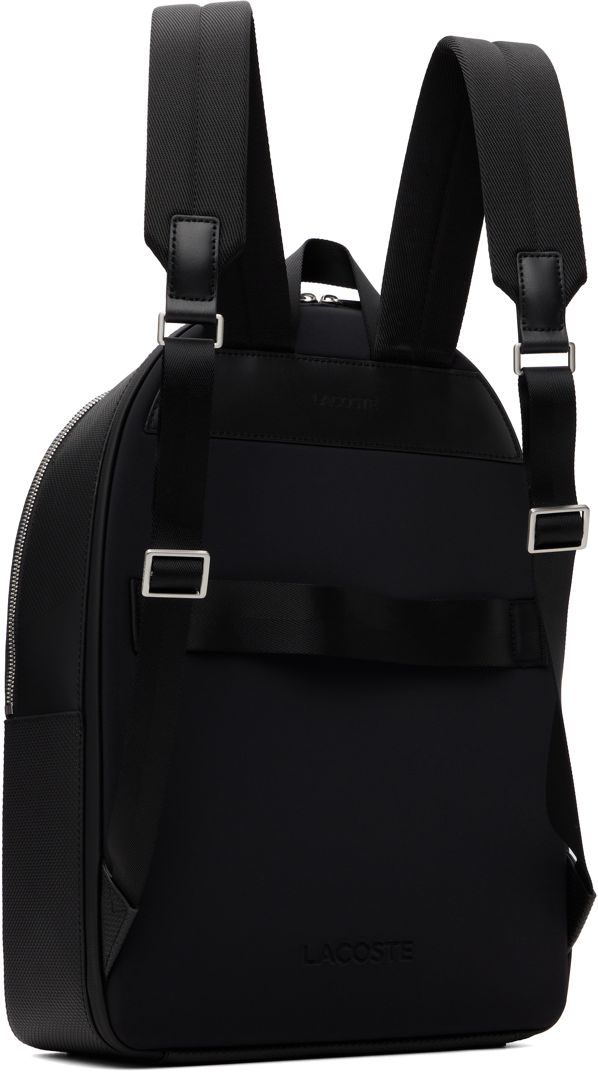 Lacoste - Black Chantaco Piqué Leather Backpack