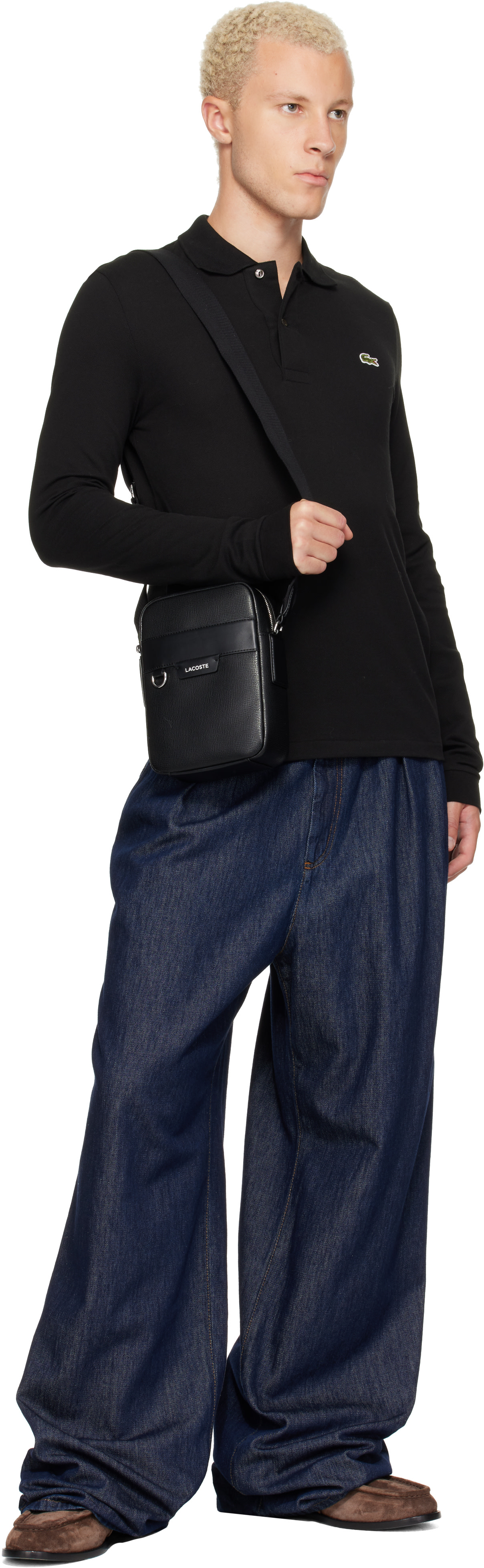 Lacoste - Black Ossian Leather Satchel