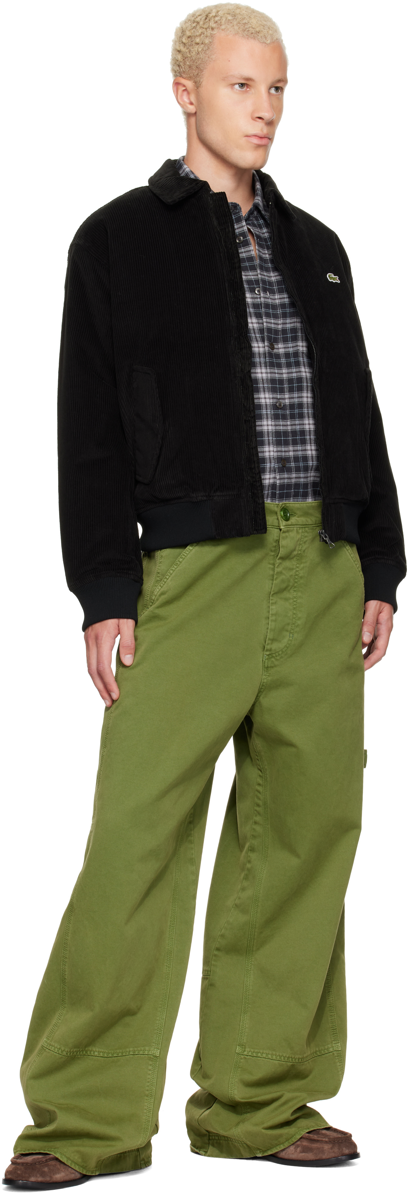 Lacoste - Black Padded Corduroy Bomber Jacket