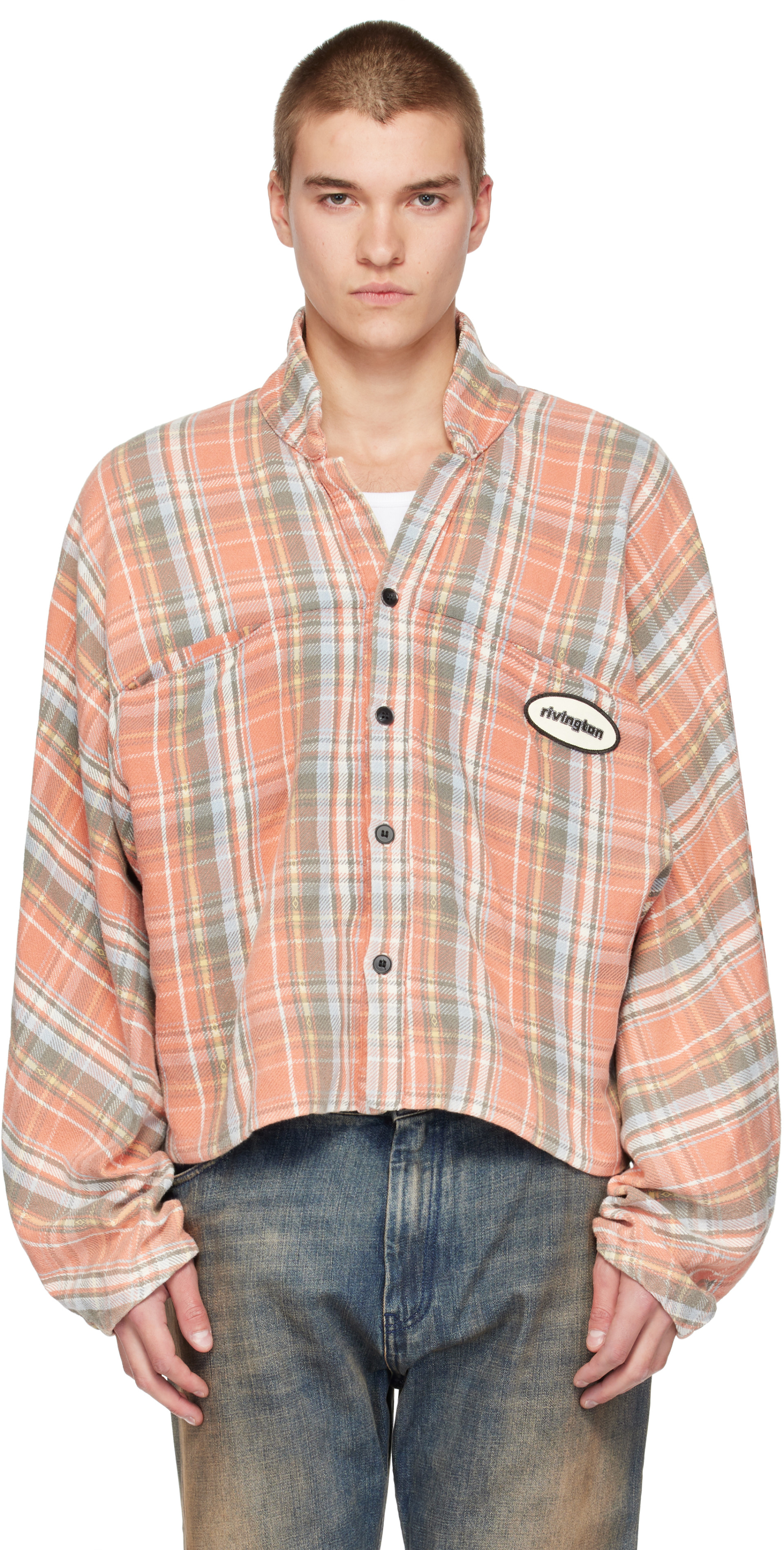 Rivington Roi Rebis: Orange Archival Plaid Nazarene Shirt | SSENSE