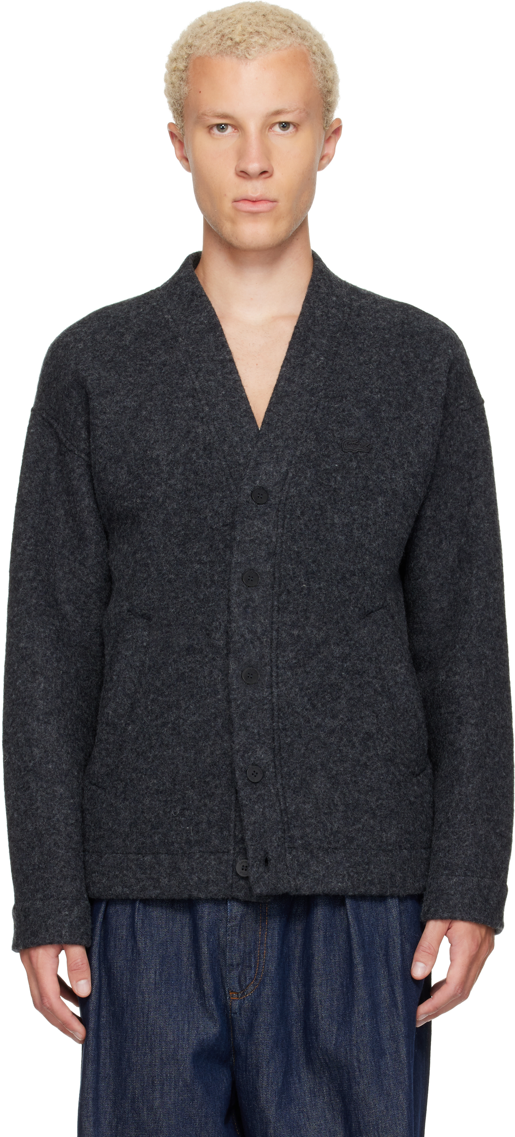 Lacoste - Gray Oversize Fit Cardigan