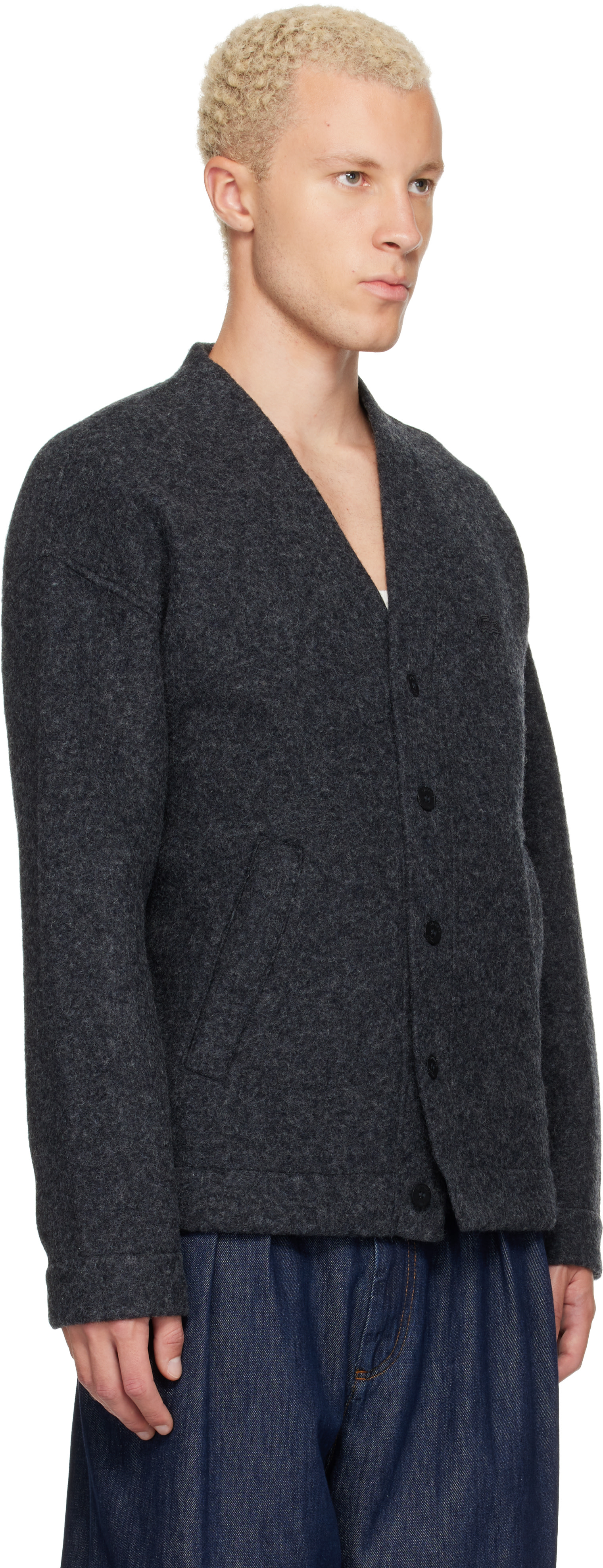 Lacoste - Gray Oversize Fit Cardigan