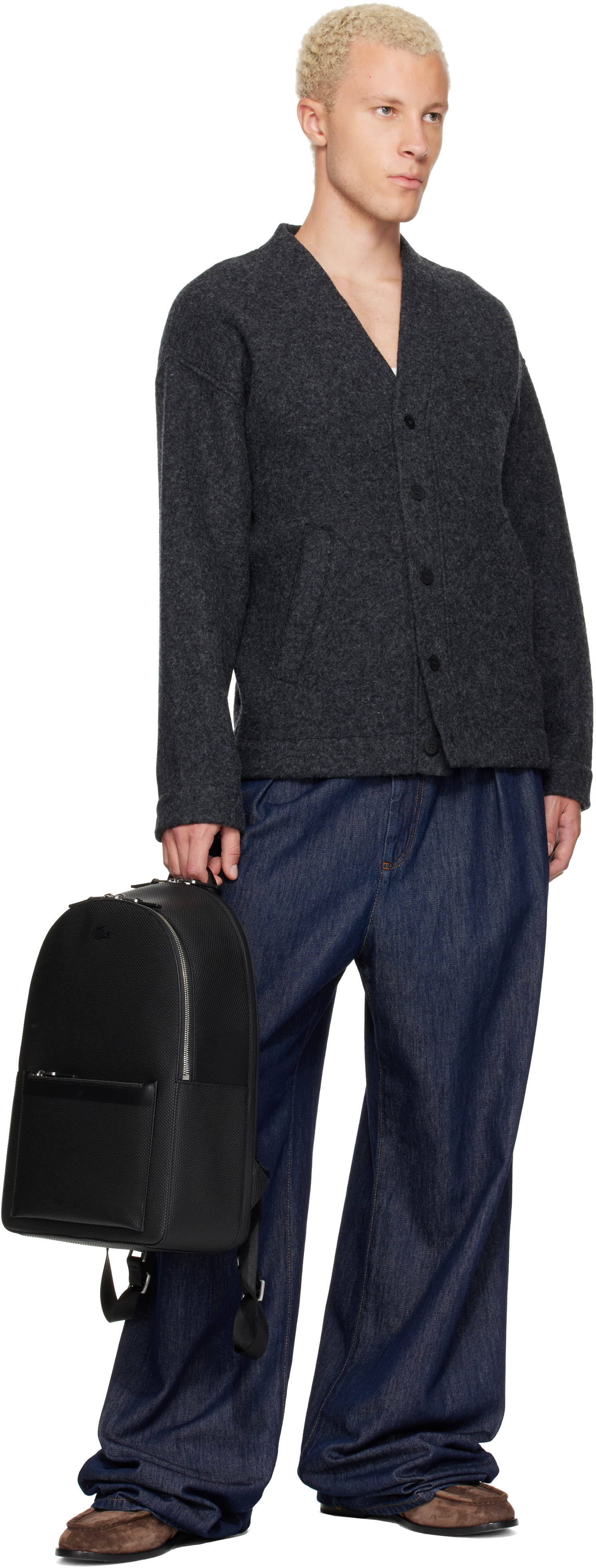 Lacoste - Gray Oversize Fit Cardigan