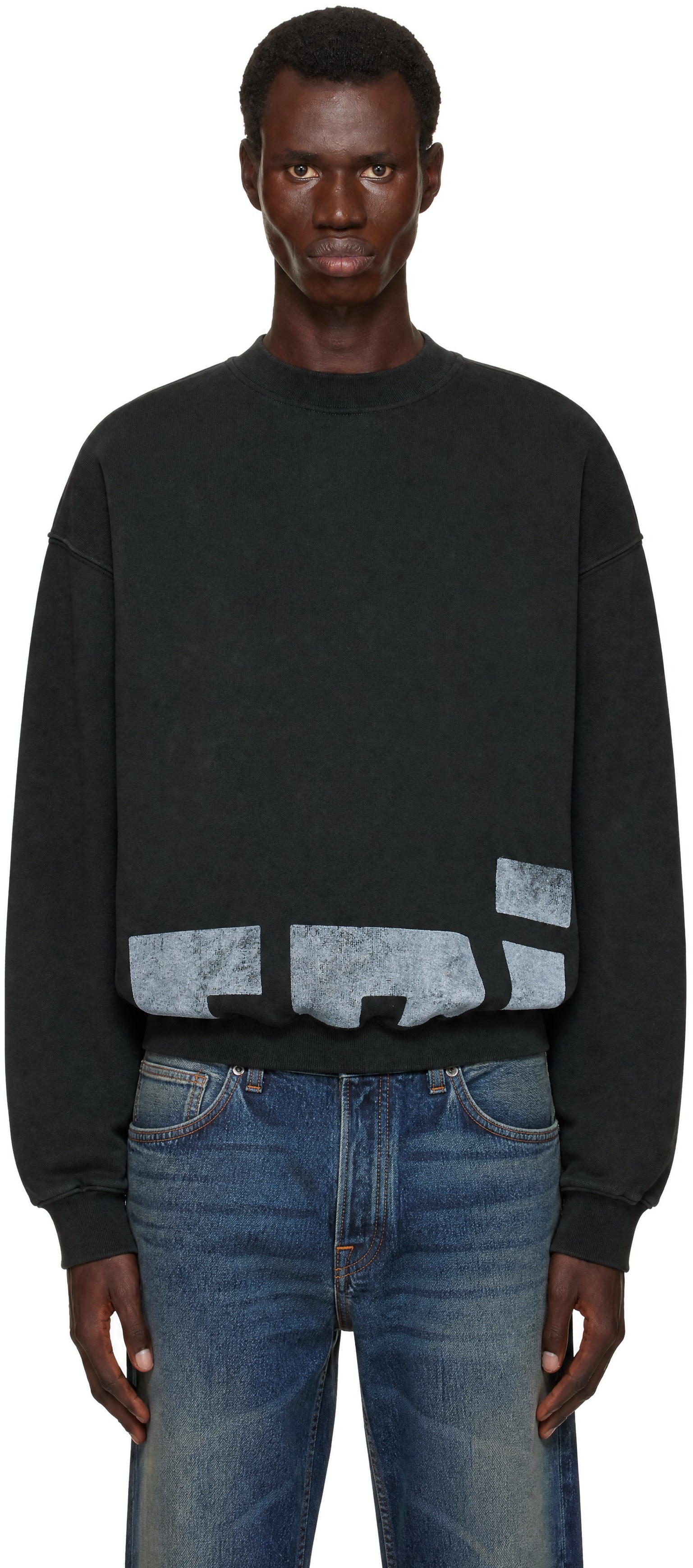 RIVINGTON roi Rebis トレーナー Rivington Roi Rebis: Black 'Roi' CVA Crewneck Sweatshirt | SSENSE