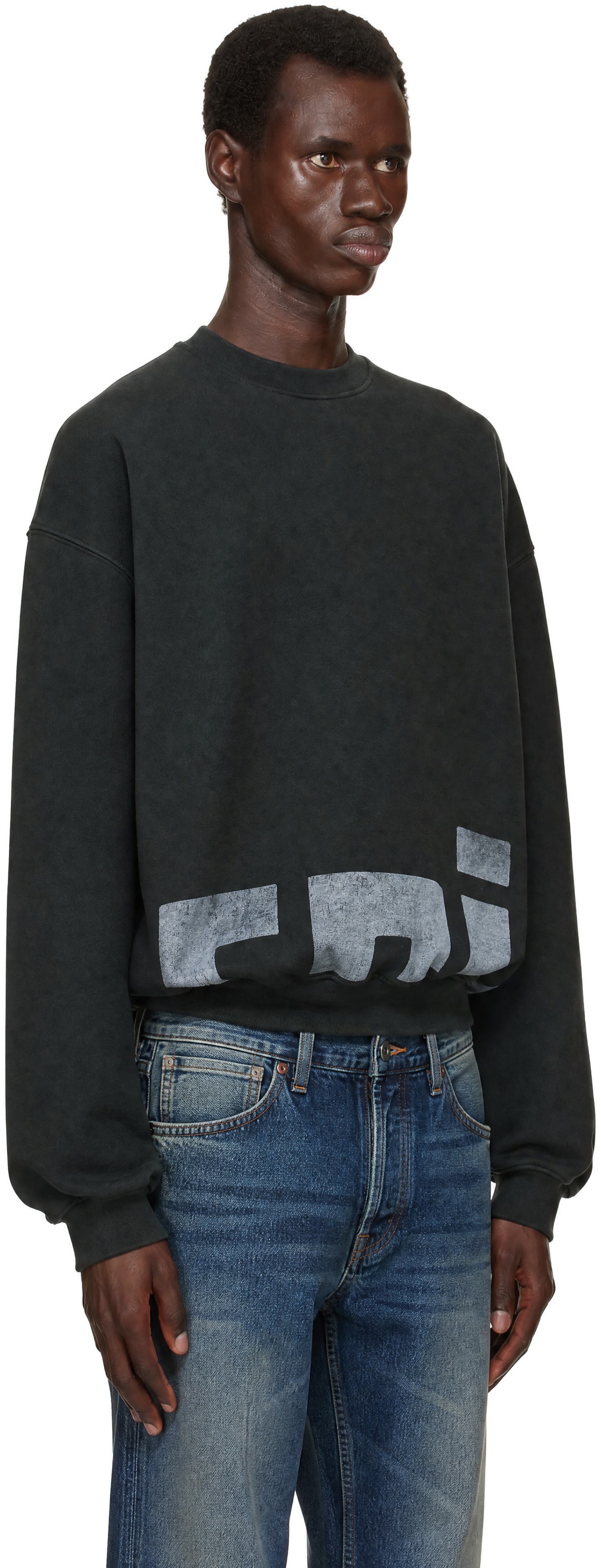 Rivington Roi Rebis: ブラック 'Roi' CVA クルーネック スウェット