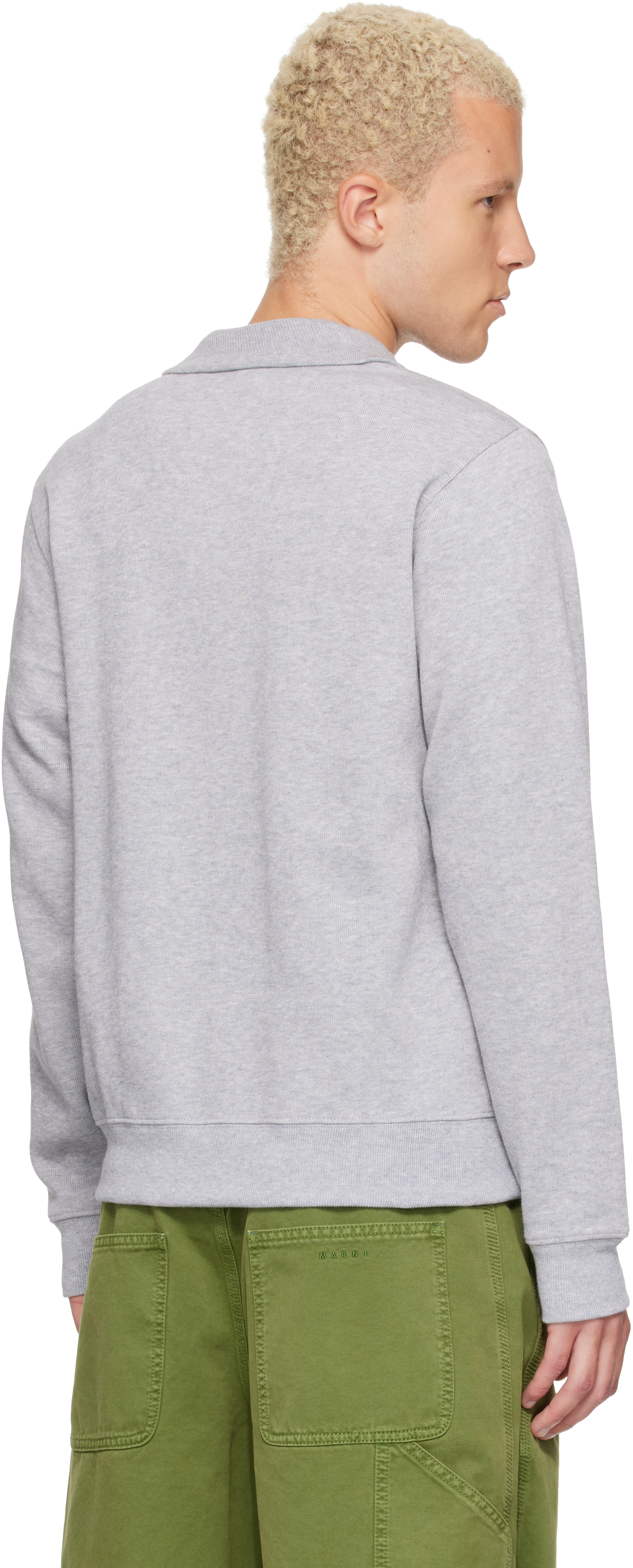 Lacoste - Gray Zip-Up High-Neck Sweatshirt