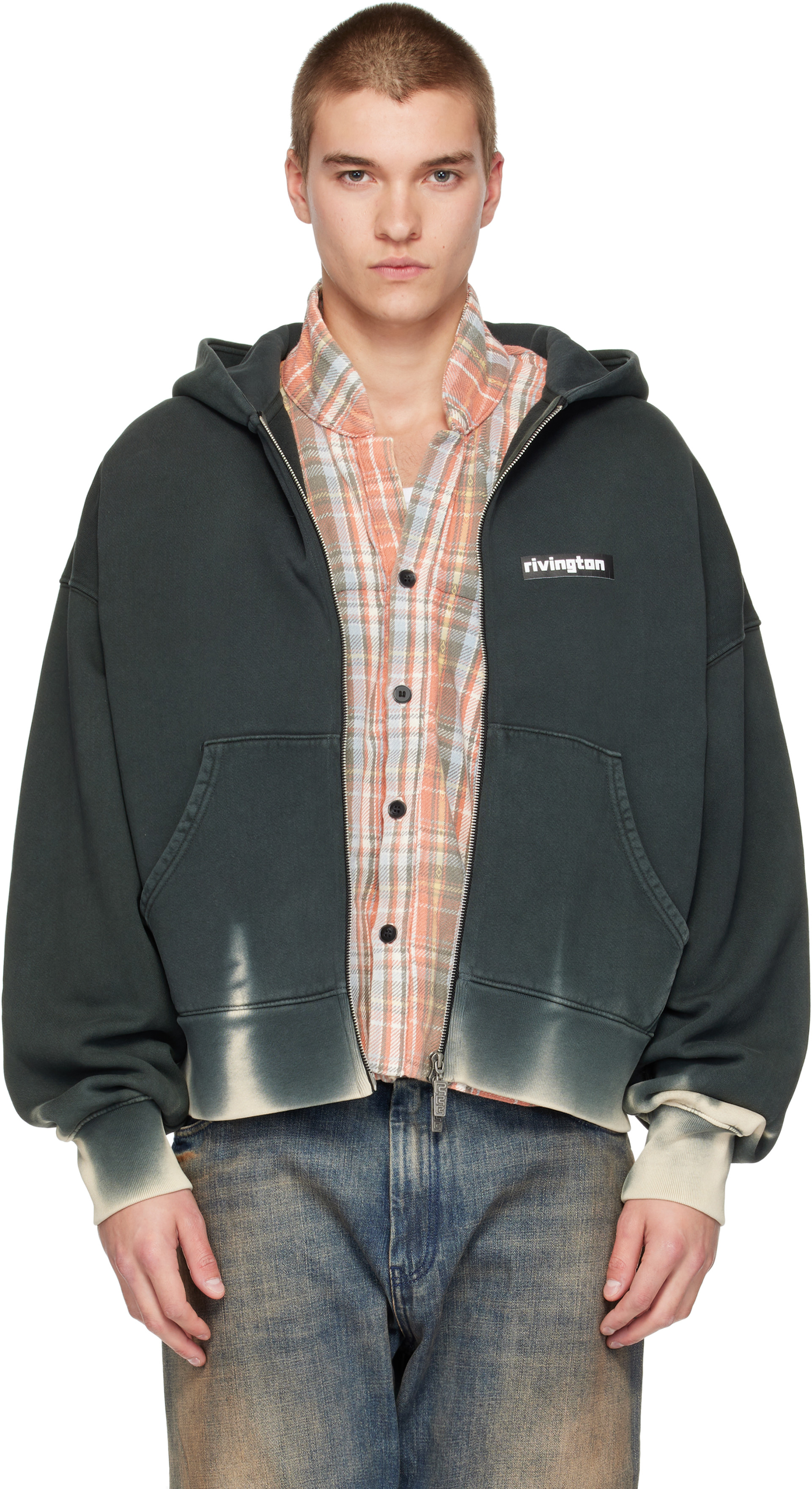 Rivington Roi Rebis: Gray Dark Country CVA Zip Hoodie | SSENSE