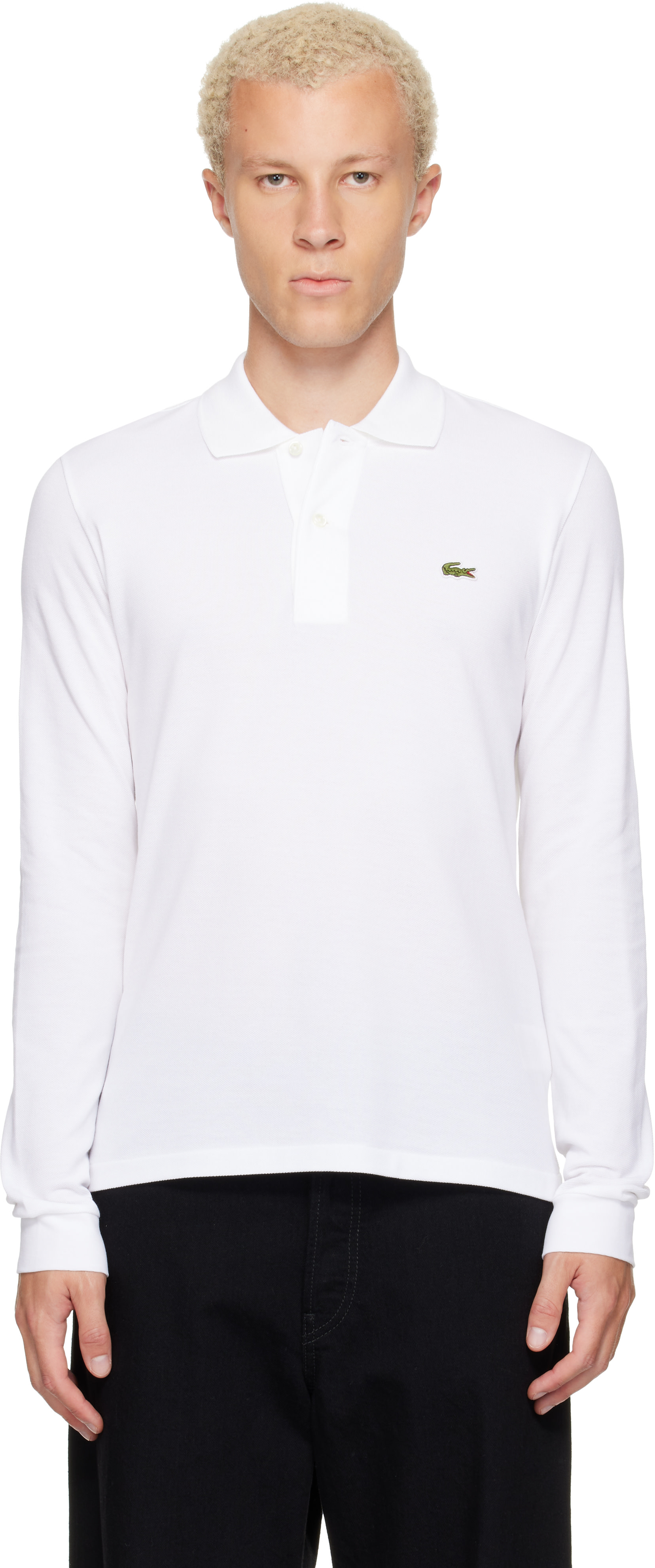Lacoste: ホワイト Classic Fit L.12.12 長袖ポロシャツ | SSENSE 日本