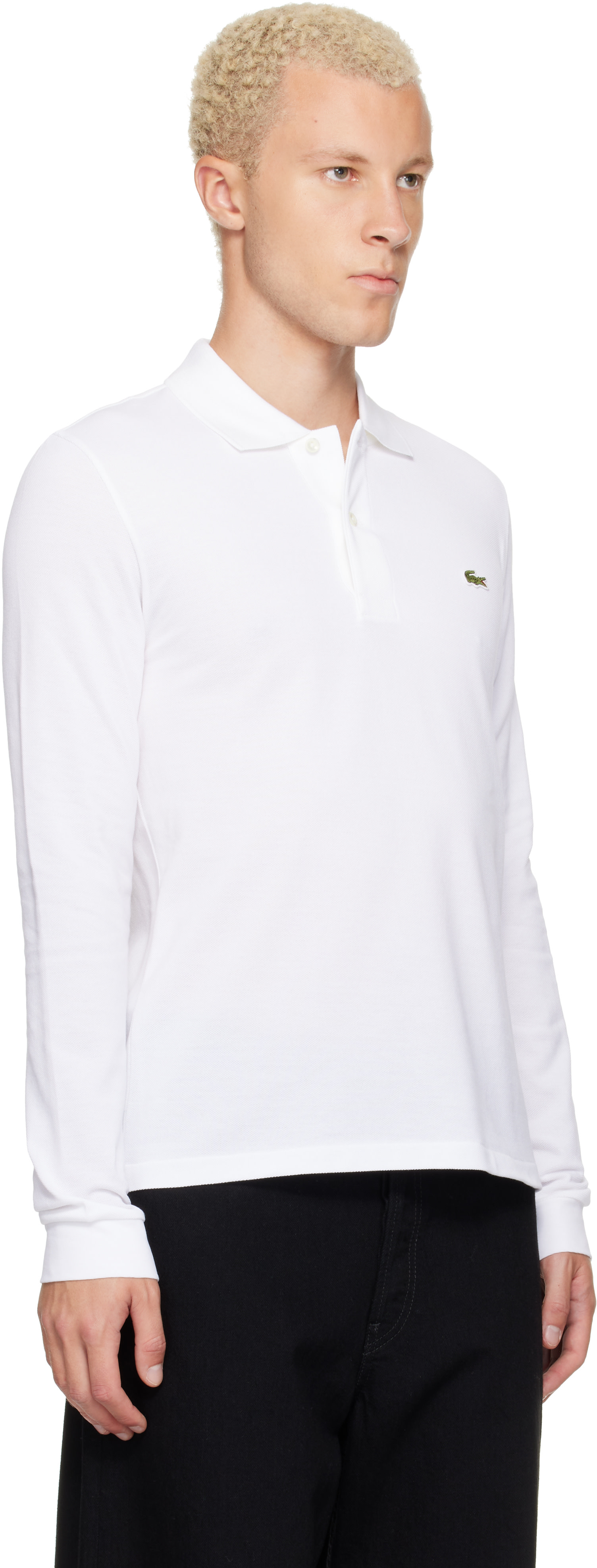 Lacoste: ホワイト Classic Fit L.12.12 長袖ポロシャツ | SSENSE 日本