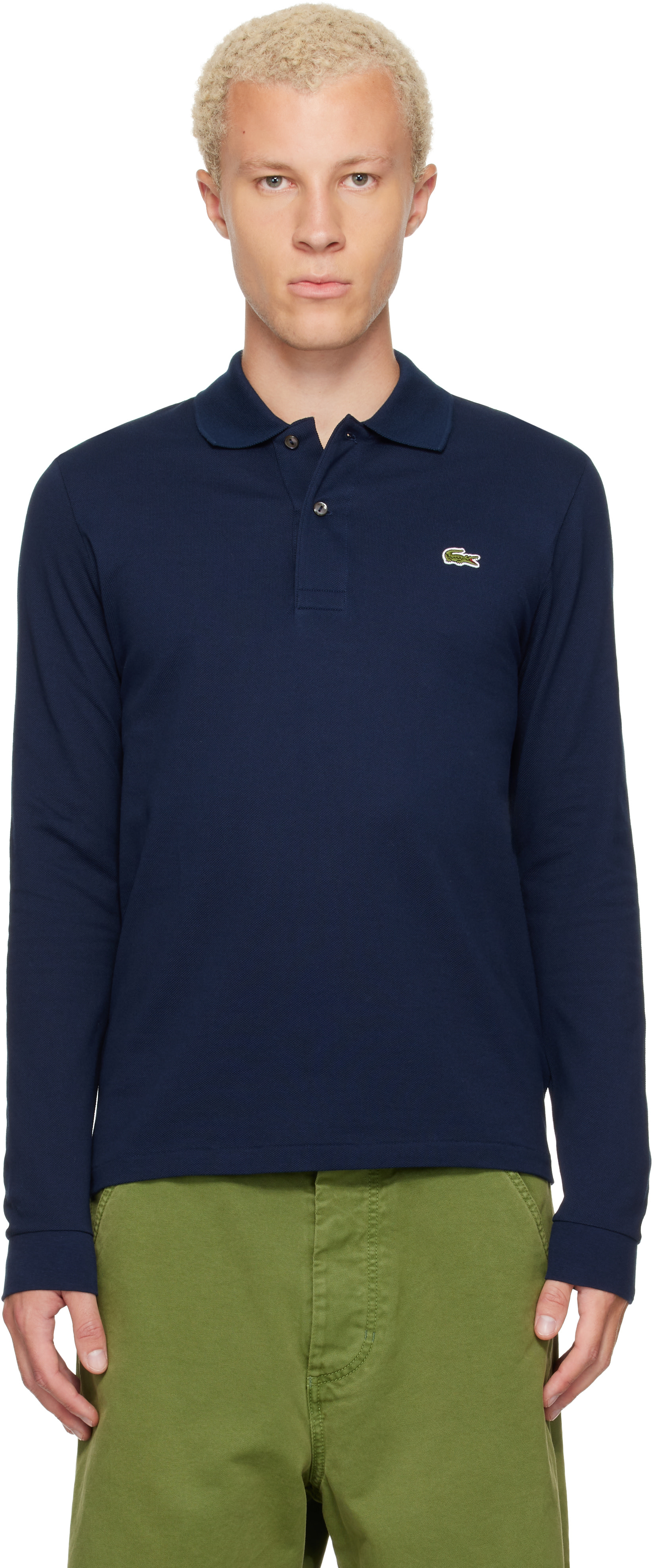 Lacoste: ネイビー Classic Fit L.12.12 長袖ポロシャツ | SSENSE 日本