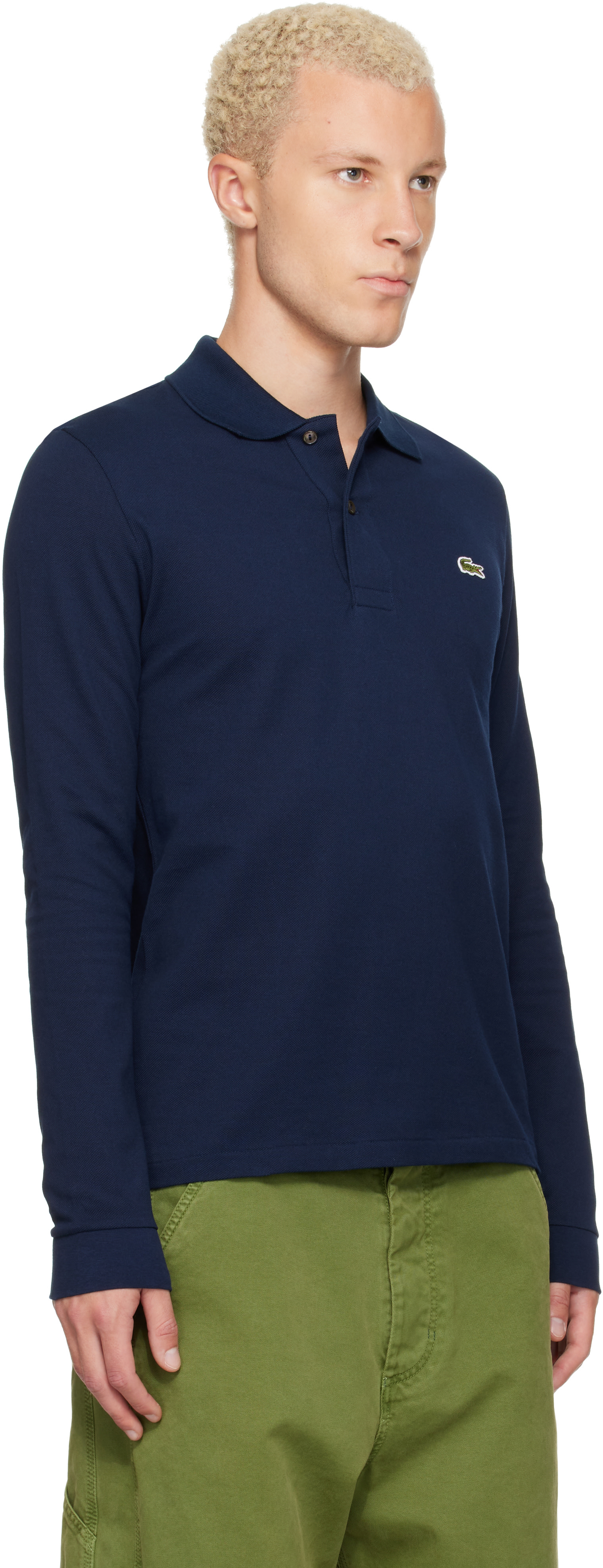 Lacoste: ネイビー Classic Fit L.12.12 長袖ポロシャツ | SSENSE 日本