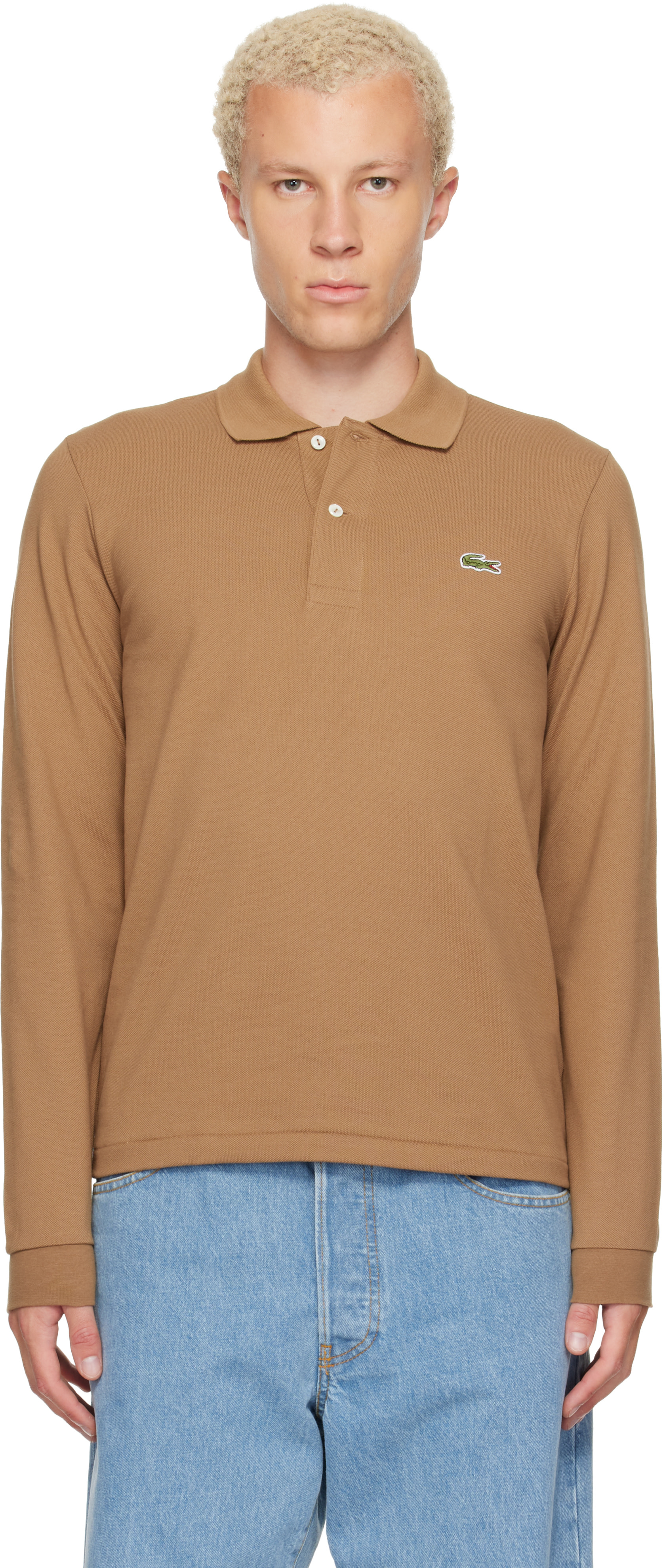 Lacoste: タン Classic Fit L.12.12 長袖ポロシャツ | SSENSE 日本