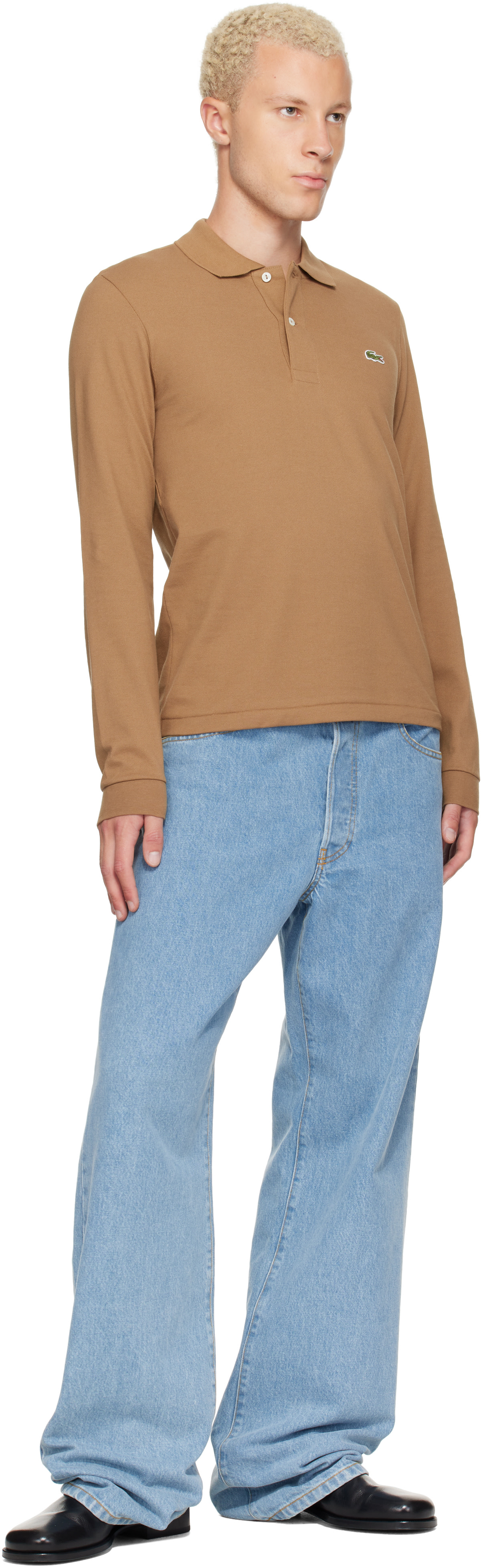 Lacoste: タン Classic Fit L.12.12 長袖ポロシャツ | SSENSE 日本