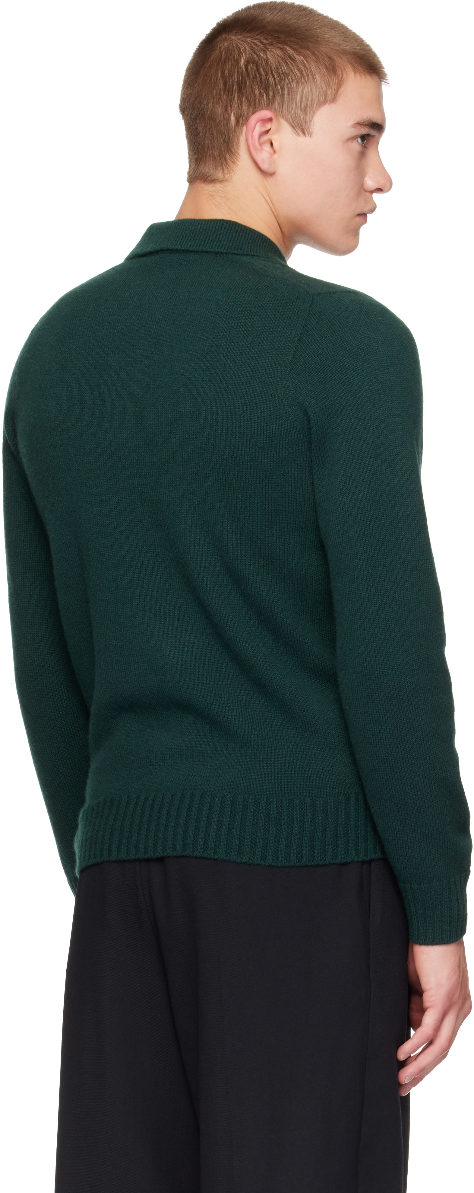 Lacoste - Polo vert en cachemire