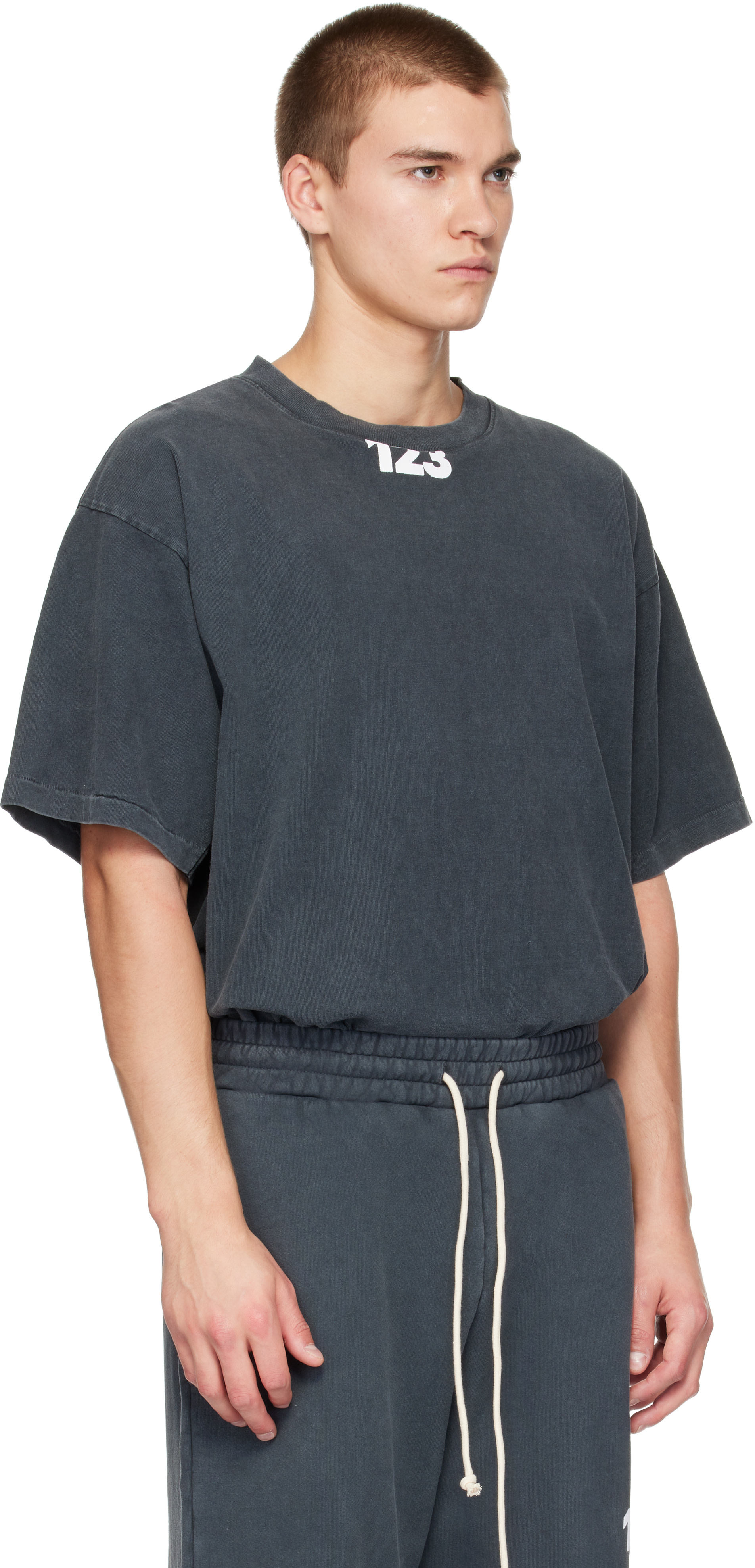 Rivington roi Rebis 123 Tシャツ Rivington Roi Rebis: Gray USO '123' T-shirt | SSENSE