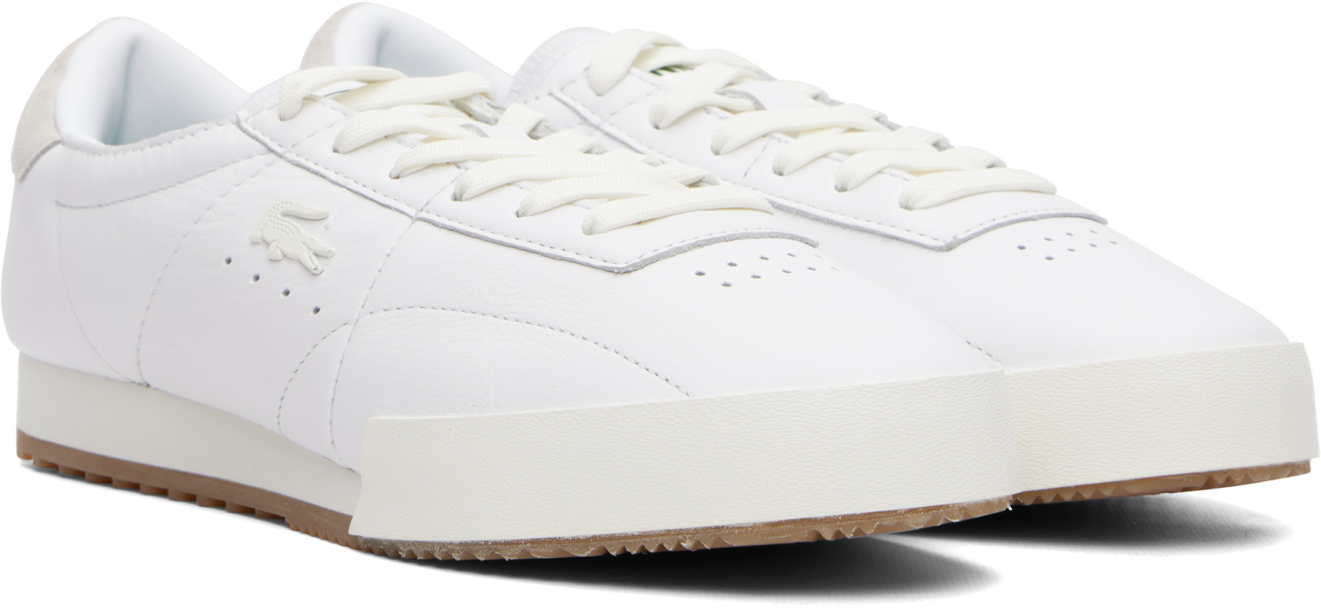 Lacoste - Baskets Aura blanches en cuir
