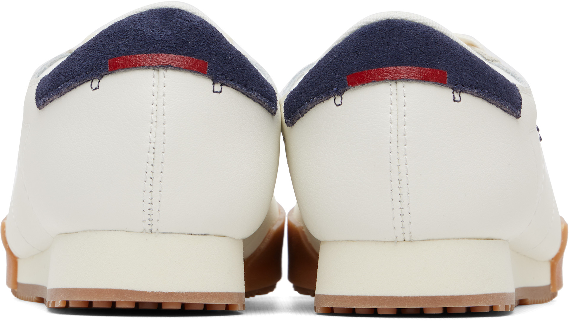 Lacoste - 오프 화이트 & 네이비 아우라 가죽 스니커즈