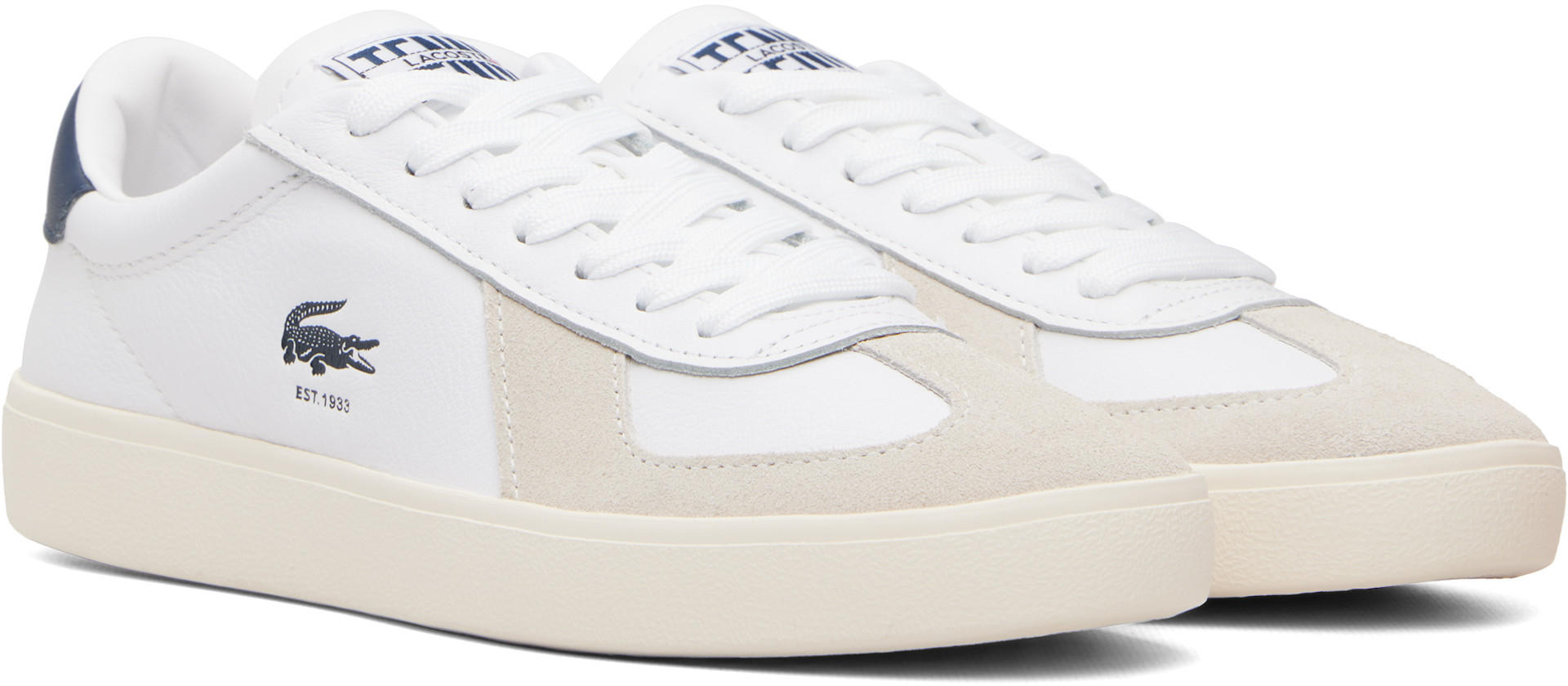 Lacoste - Baskets Baseshot Pro blanc et beige
