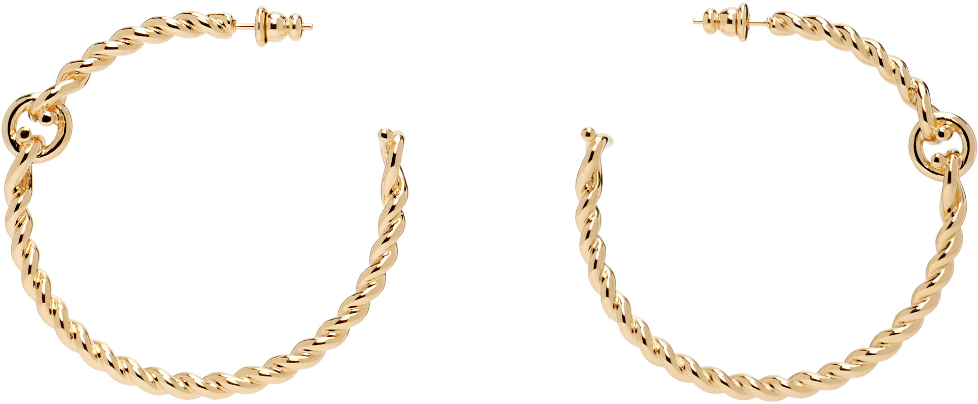 Ferragamo - Twisted Chain Gancini Hoop Earrings