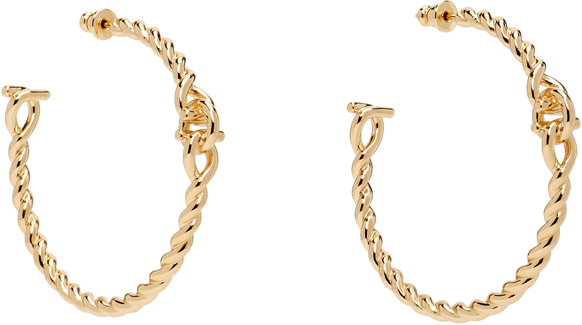 Ferragamo - Twisted Chain Gancini Hoop Earrings