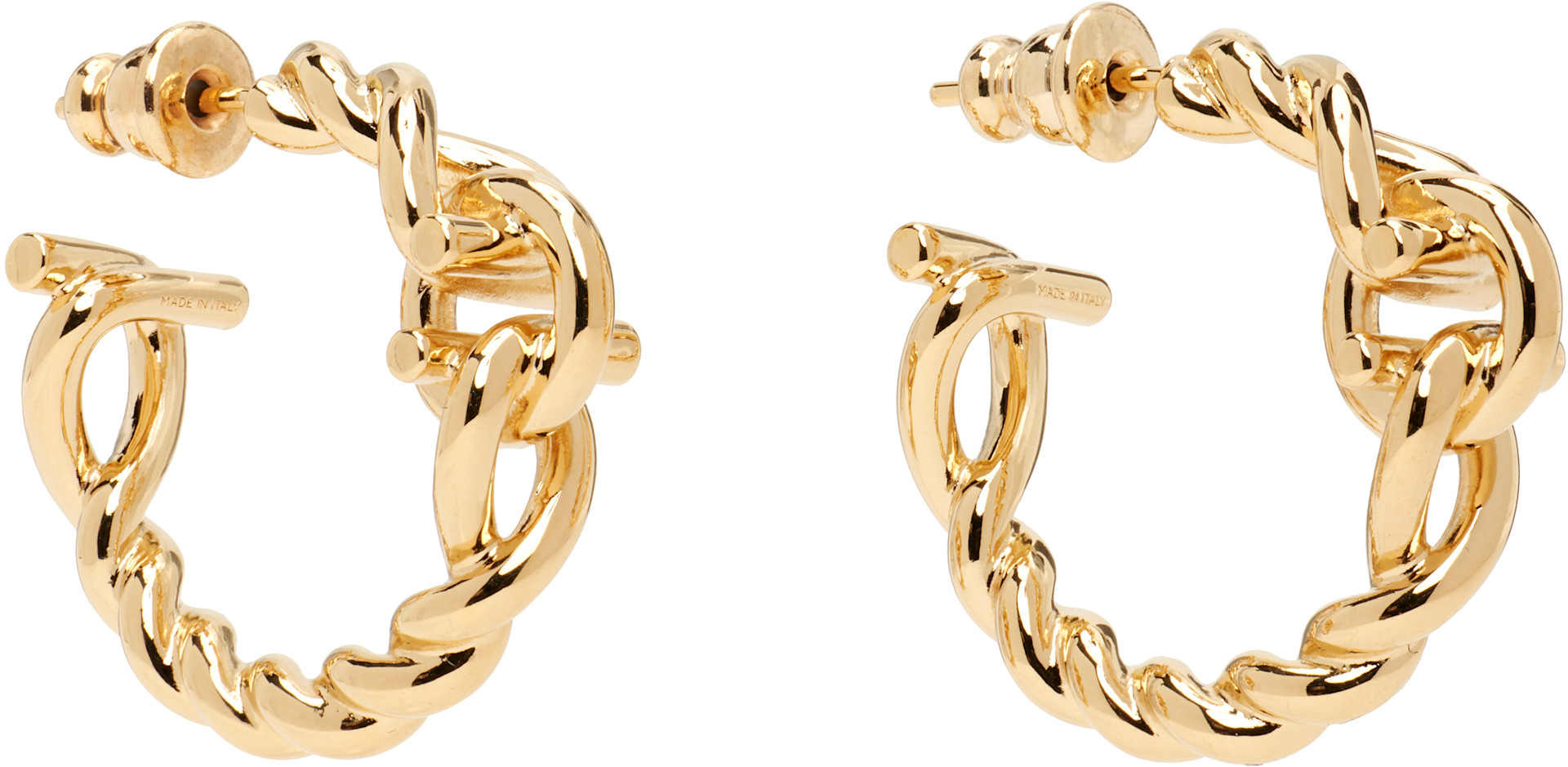 Ferragamo: Twisted Chain Gancini フープピアス | SSENSE 日本