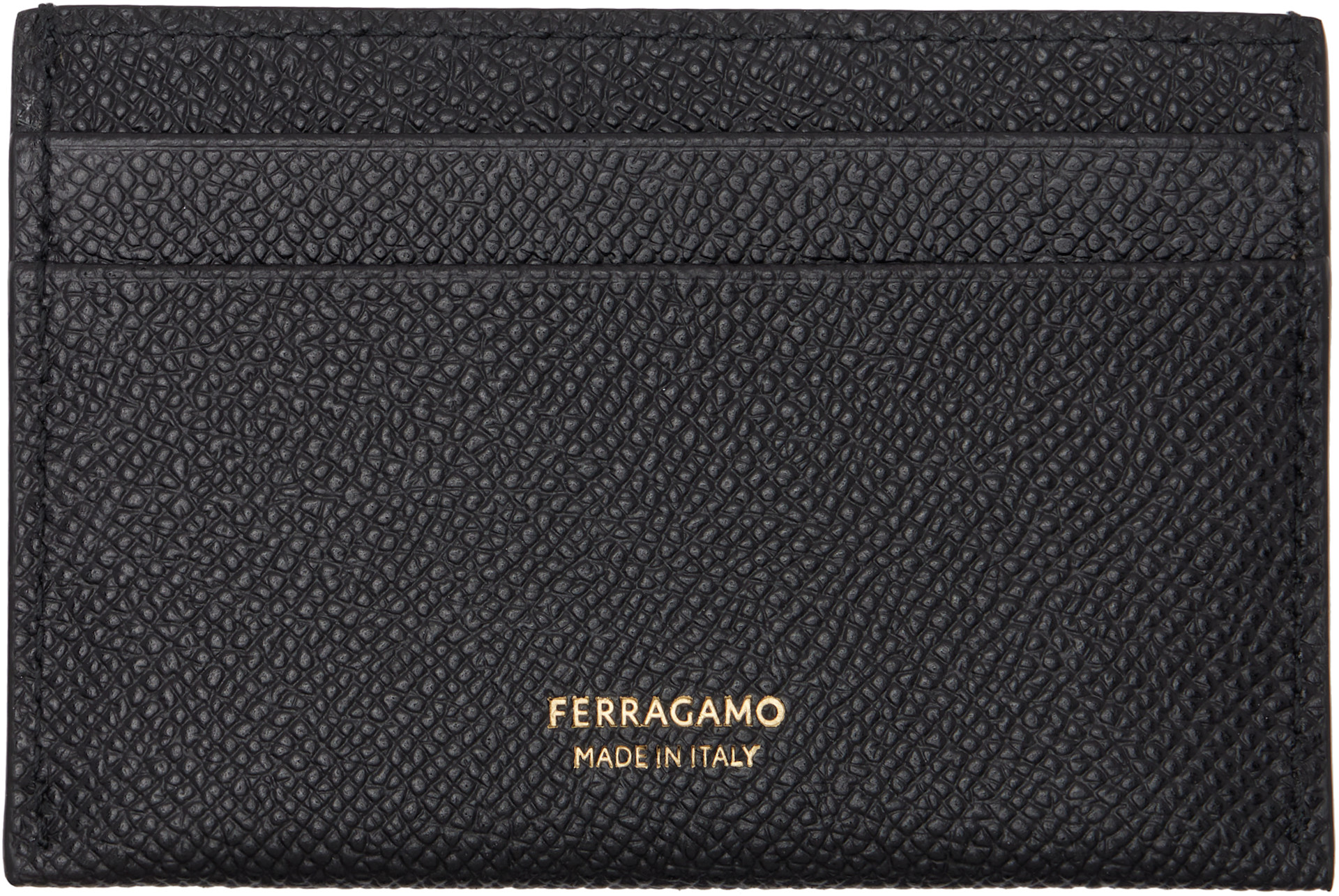 Ferragamo: Black Gancini Credit Card Holder | SSENSE