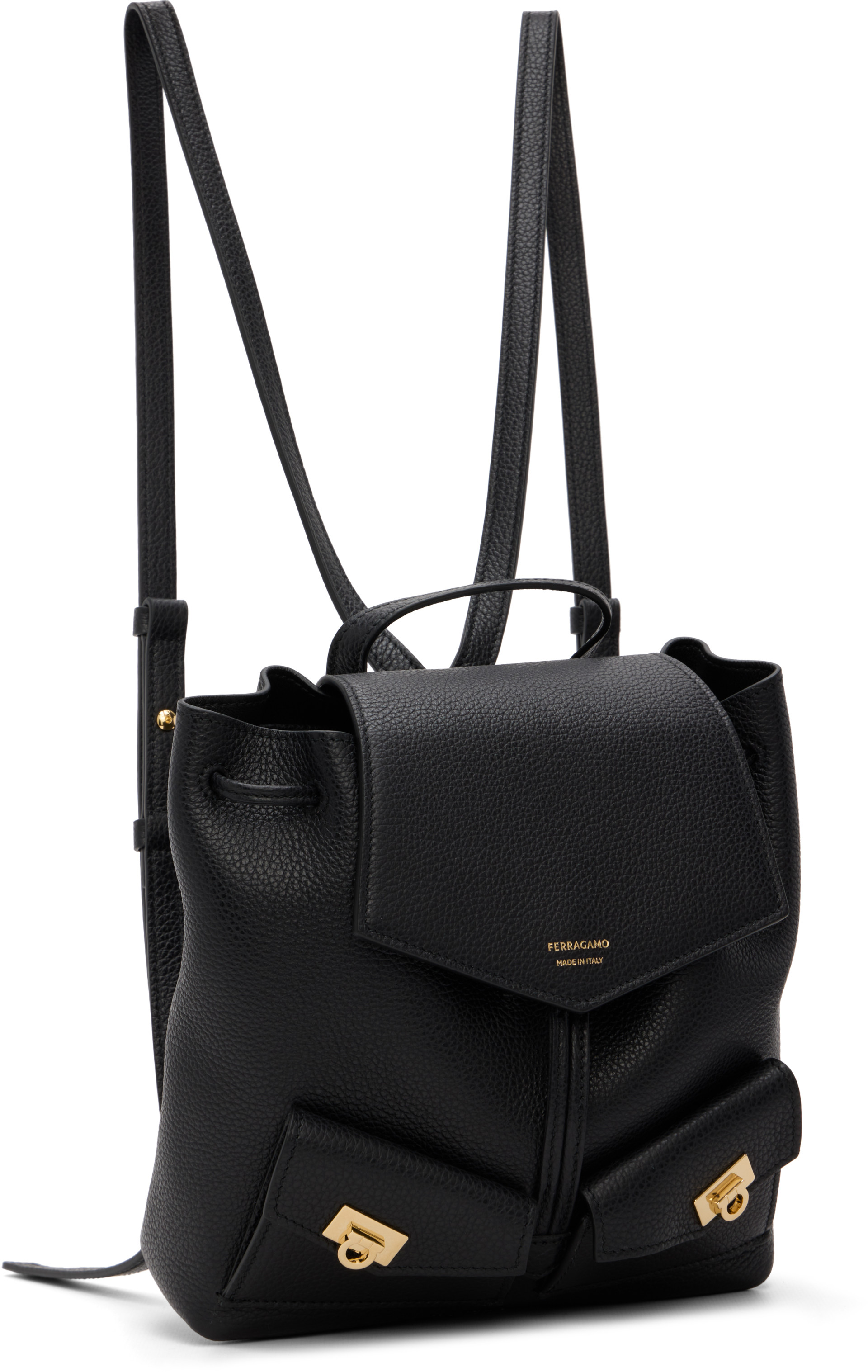 Ferragamo - Black Multi-Pocket Mini Backpack