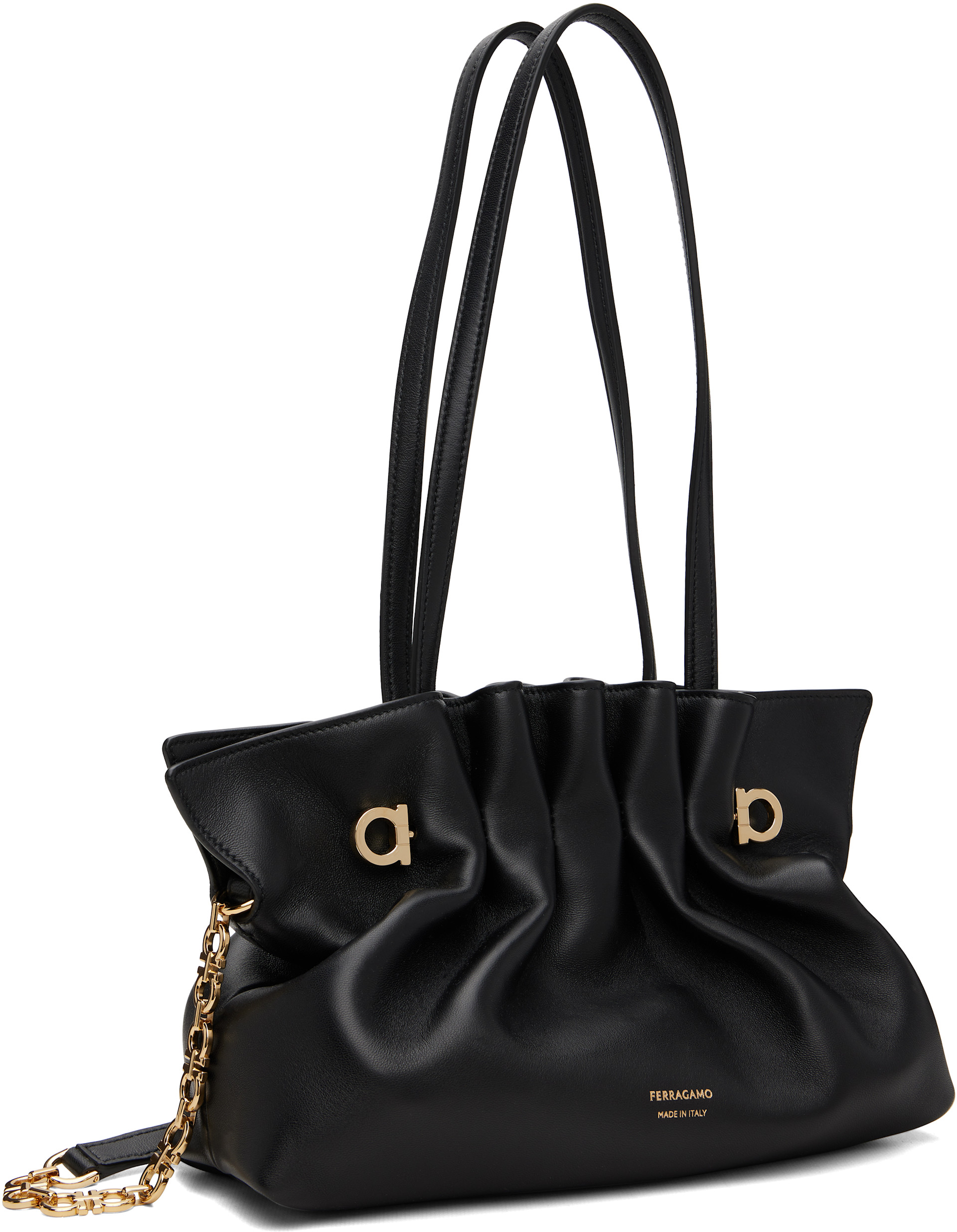 Ferragamo: ブラック S 'Ferragamo' Soft バッグ | SSENSE 日本