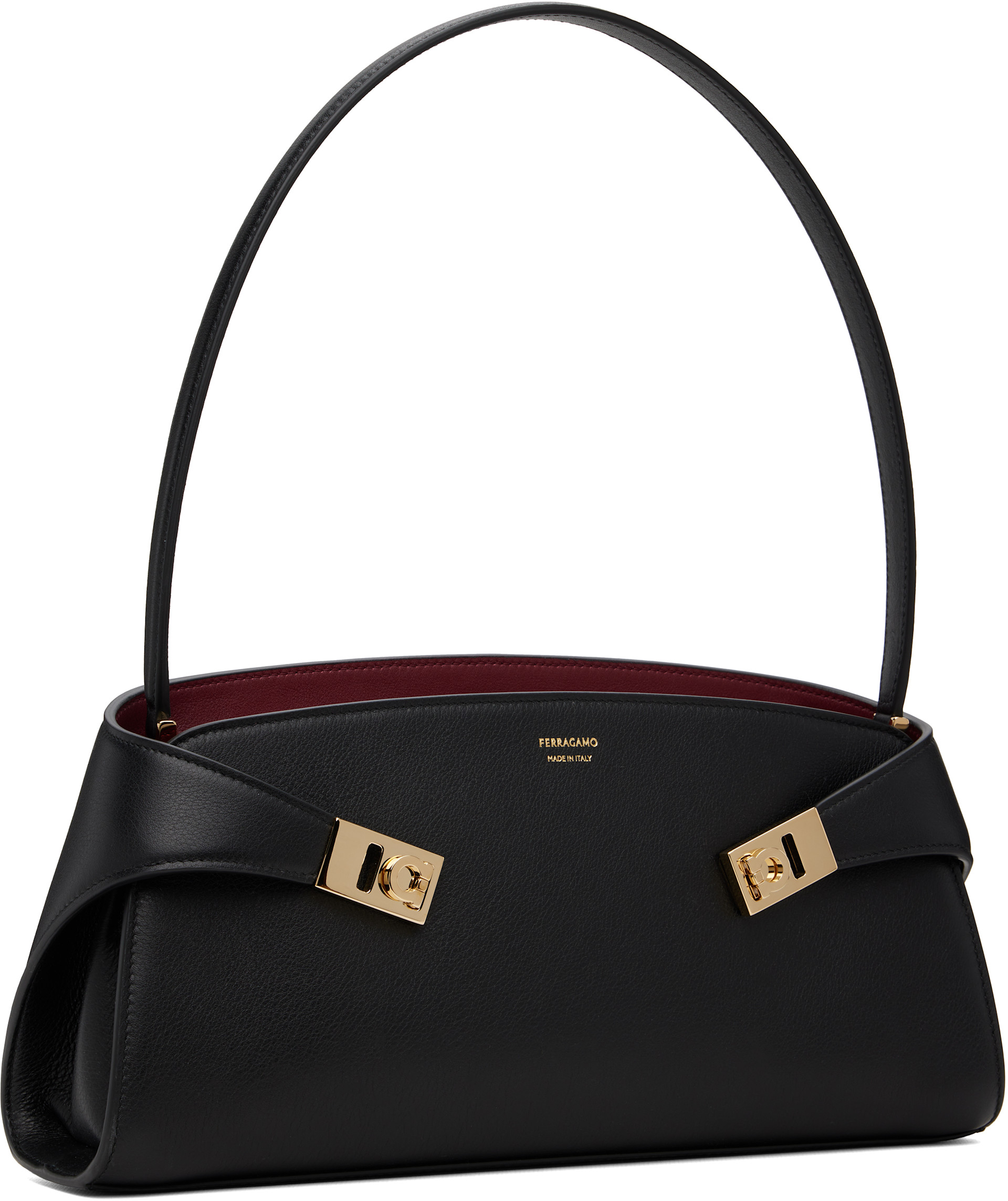 Ferragamo: ブラック Hug East-West ショルダーバッグ | SSENSE 日本