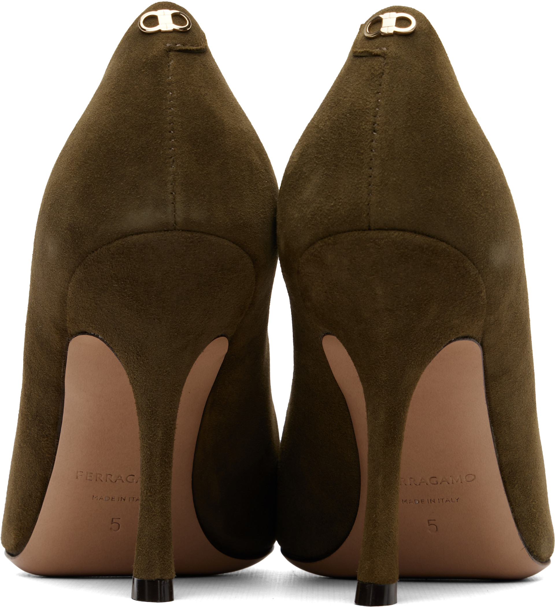 Ferragamo - Chaussures à talon Elydea vertes