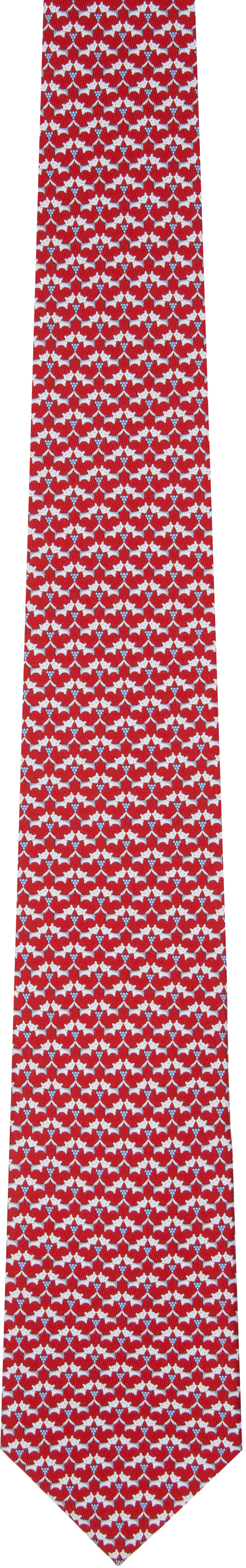 Ferragamo - Red Cat Print Silk Tie