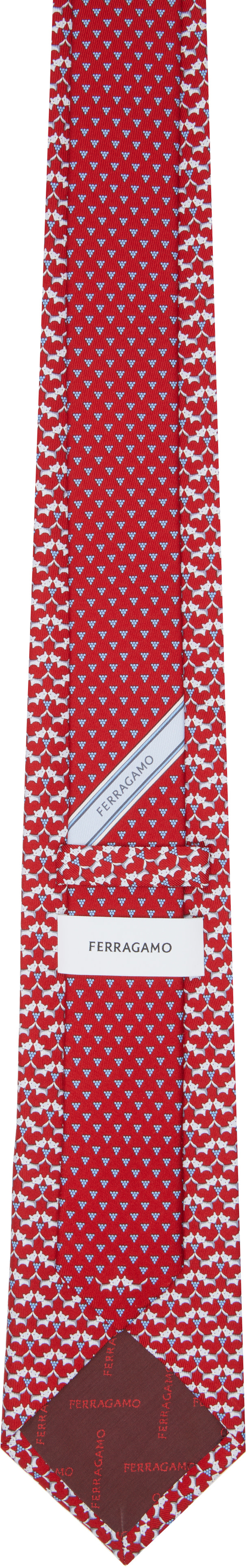 Ferragamo - Red Cat Print Silk Tie