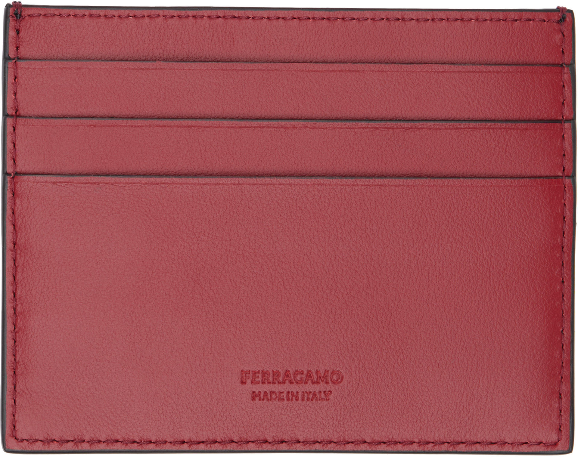 Ferragamo: ブラック Gancini クレジットカードケース | SSENSE 日本