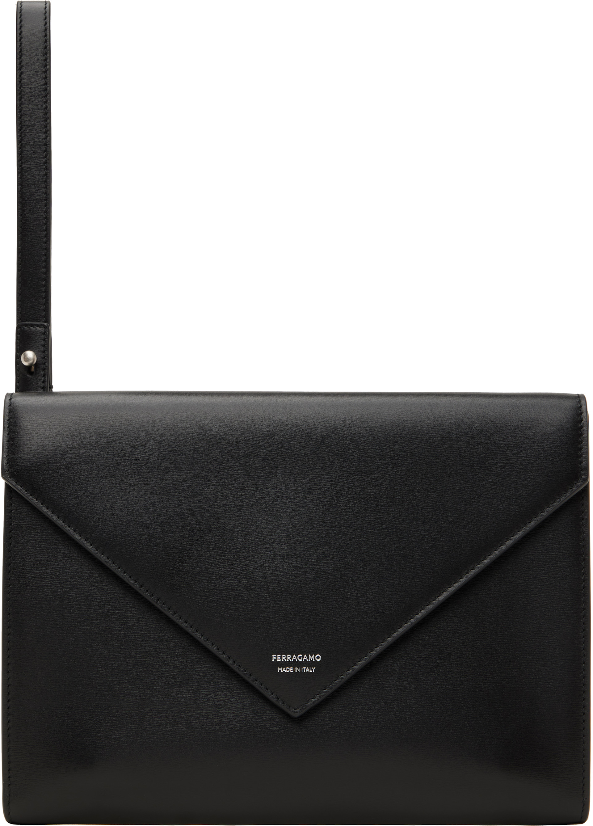 Ferragamo - Black Leather Document Pouch
