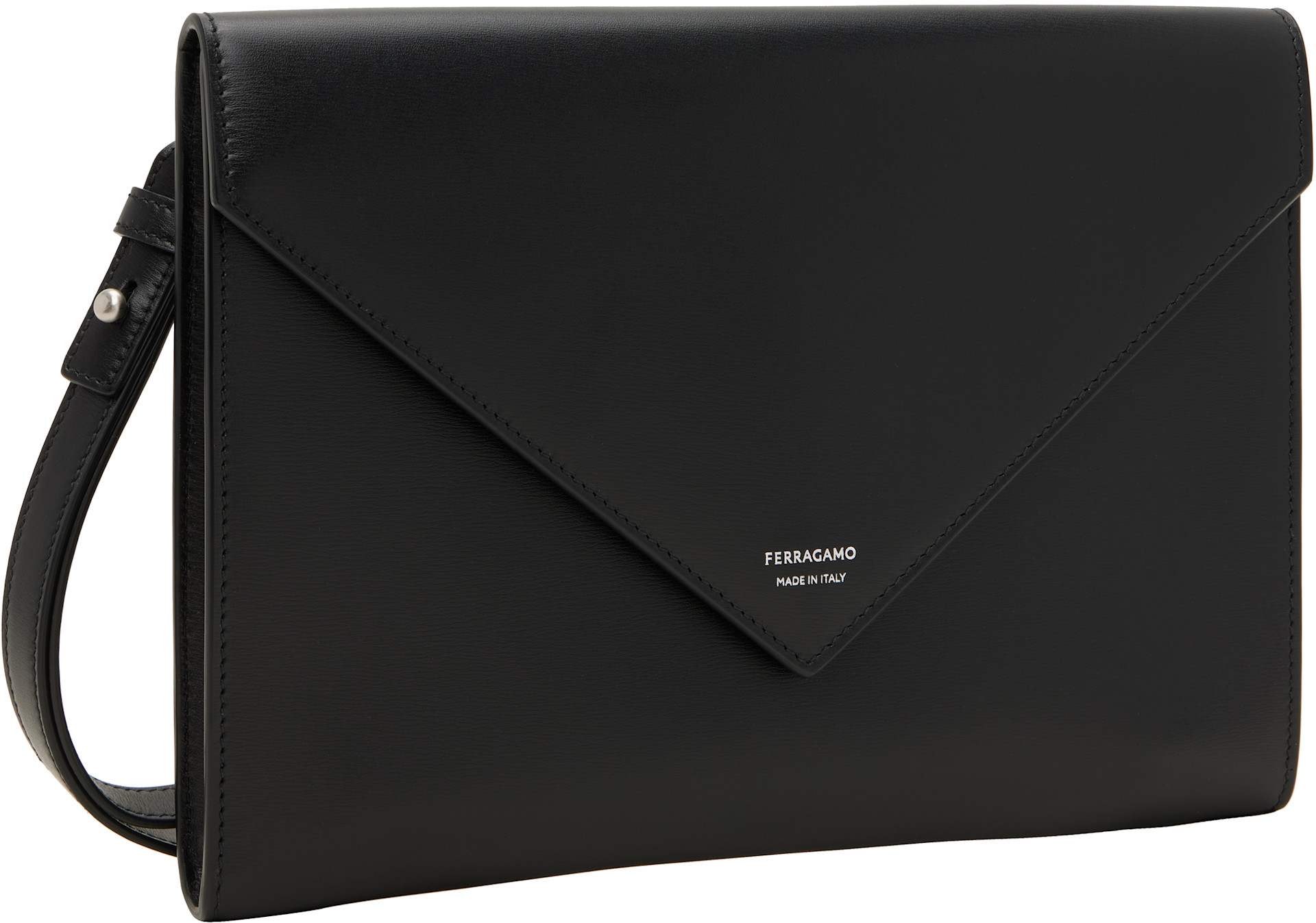 Ferragamo - Black Leather Document Pouch