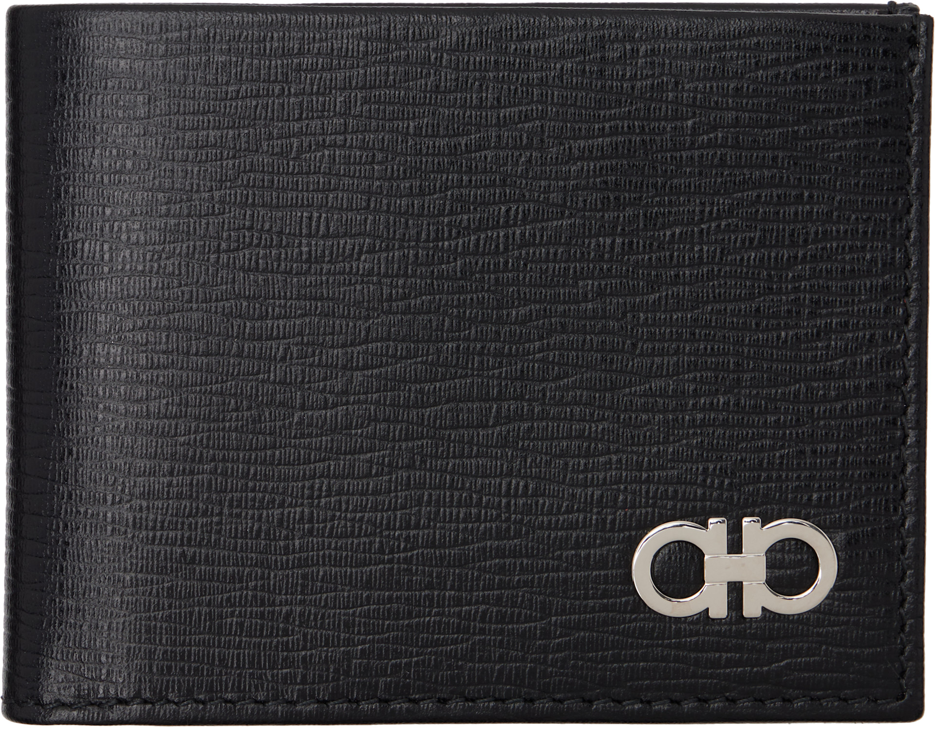 Ferragamo: Black Gancini Wallet | SSENSE