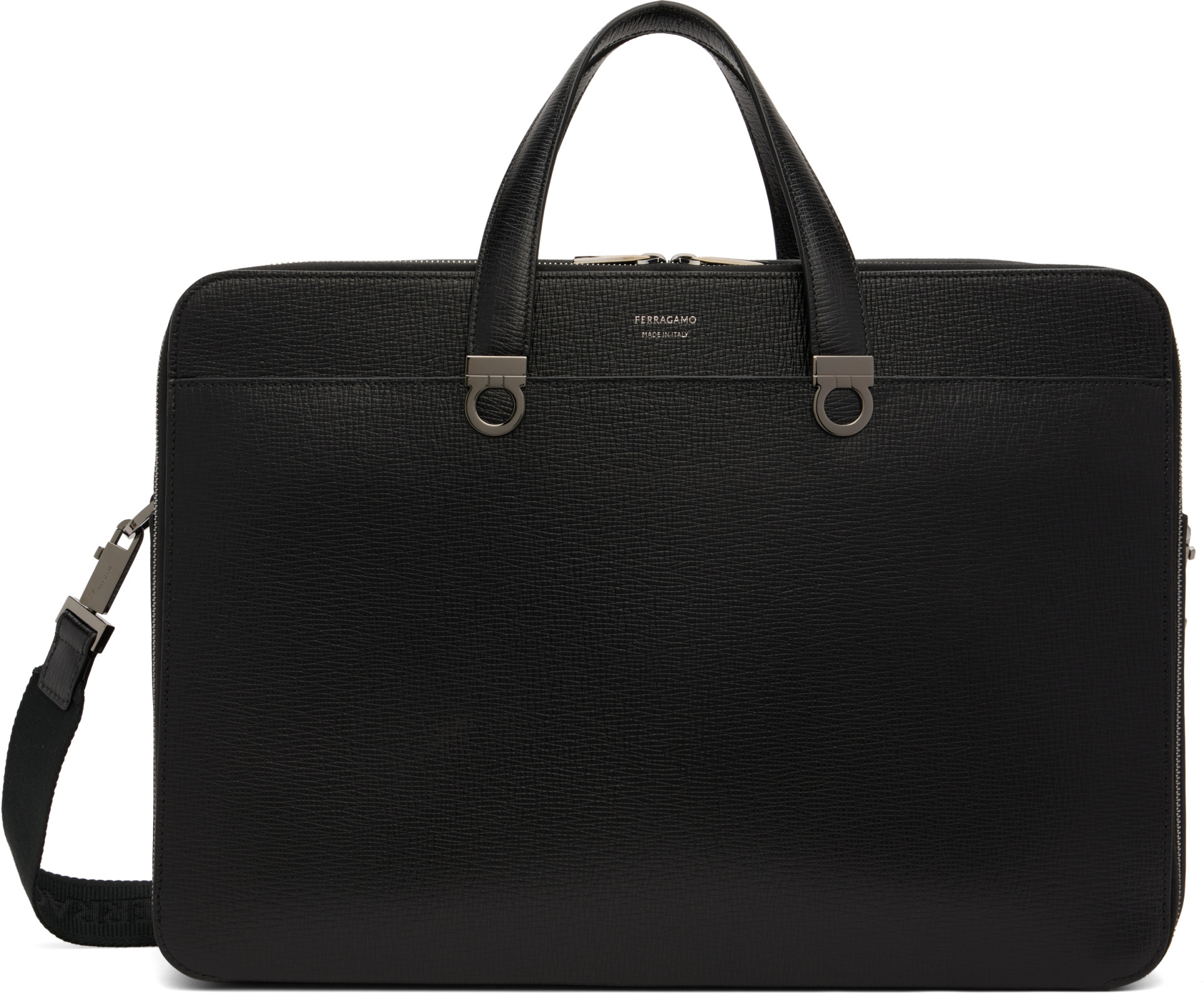 Ferragamo - Black Gancini Briefcase