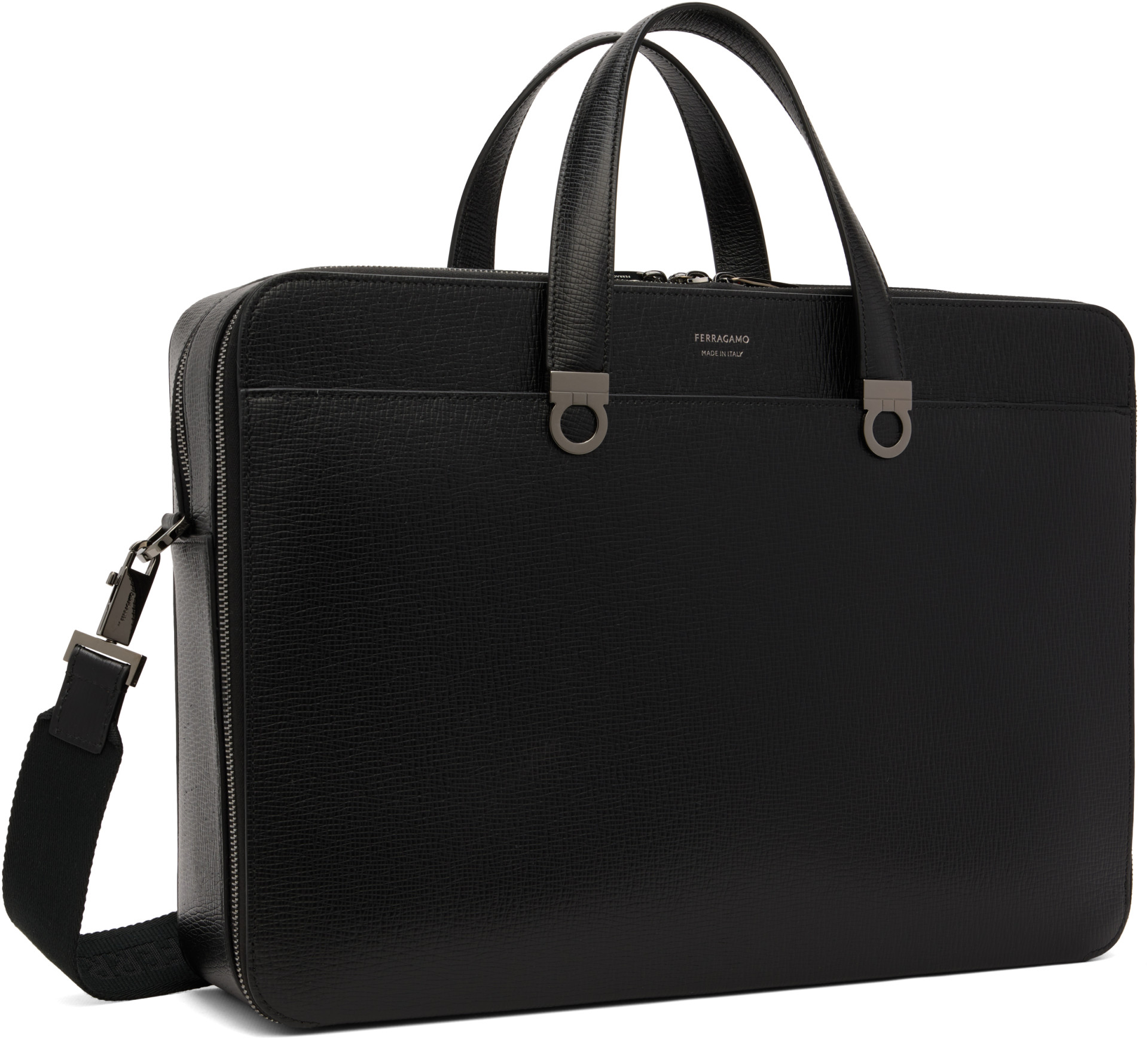 Ferragamo - Black Gancini Briefcase