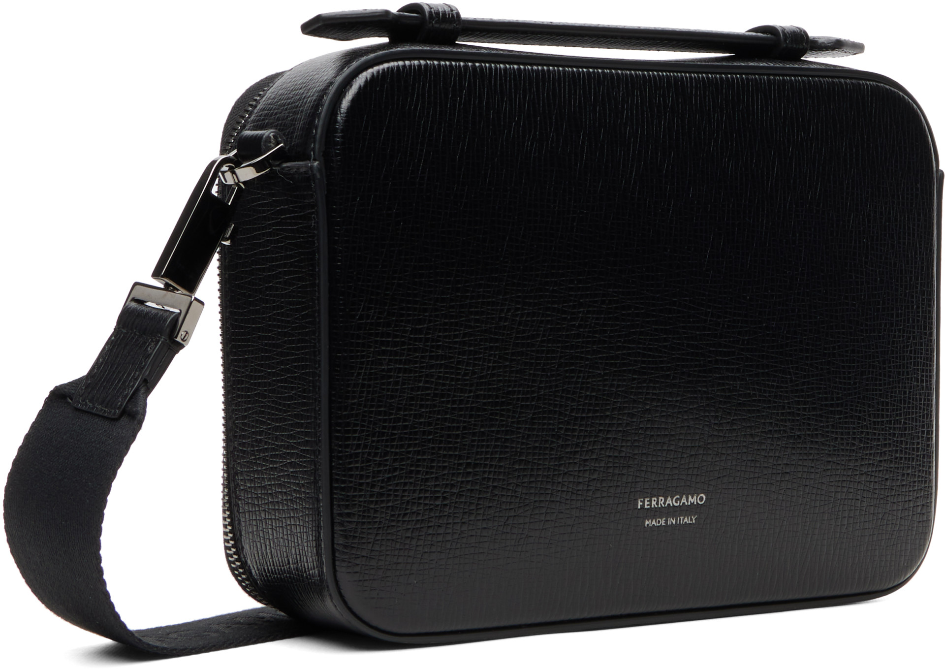 Ferragamo: ブラック Gancini クロスボディバッグ | SSENSE 日本