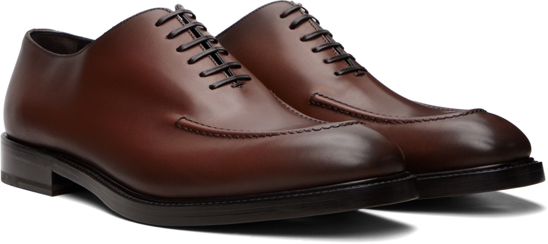 Ferragamo - Brown Stitched Oxfords