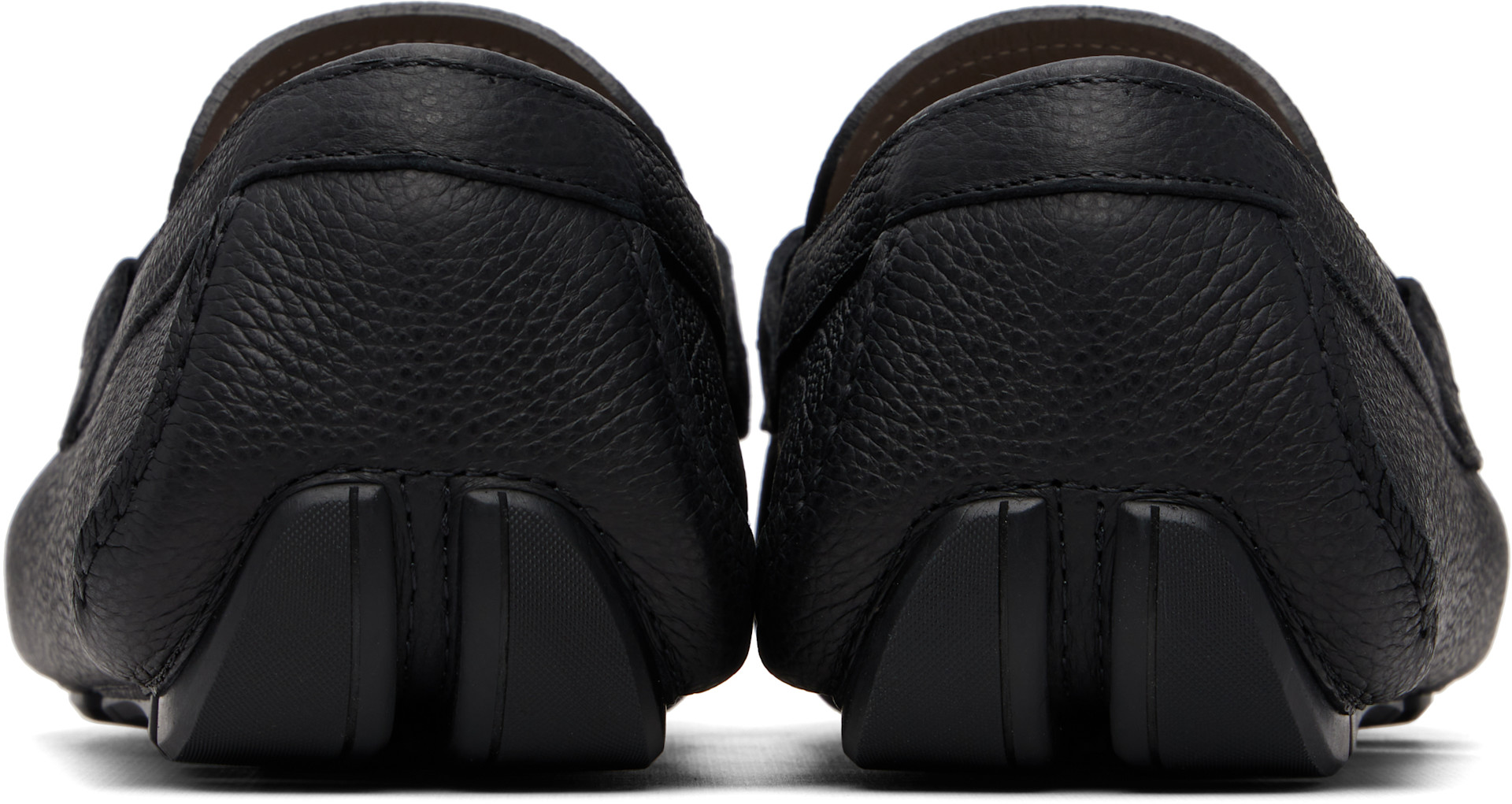 Ferragamo: Black Gancini Driver Ornament Loafers | SSENSE