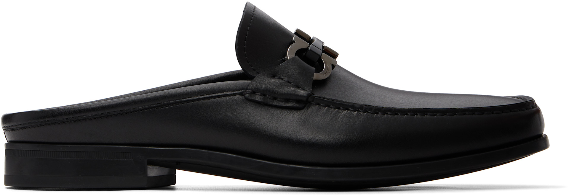 フェラガモ　ミュール Ferragamo: ブラック Gancini Ornament ミュール ローファー | SSENSE 日本