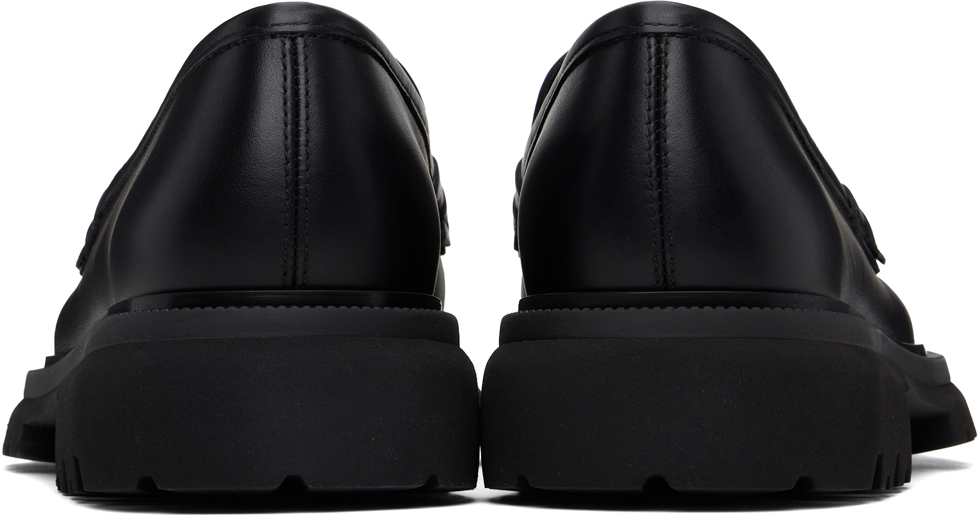 Ferragamo: ブラック Gancini Ornament ローファー | SSENSE 日本